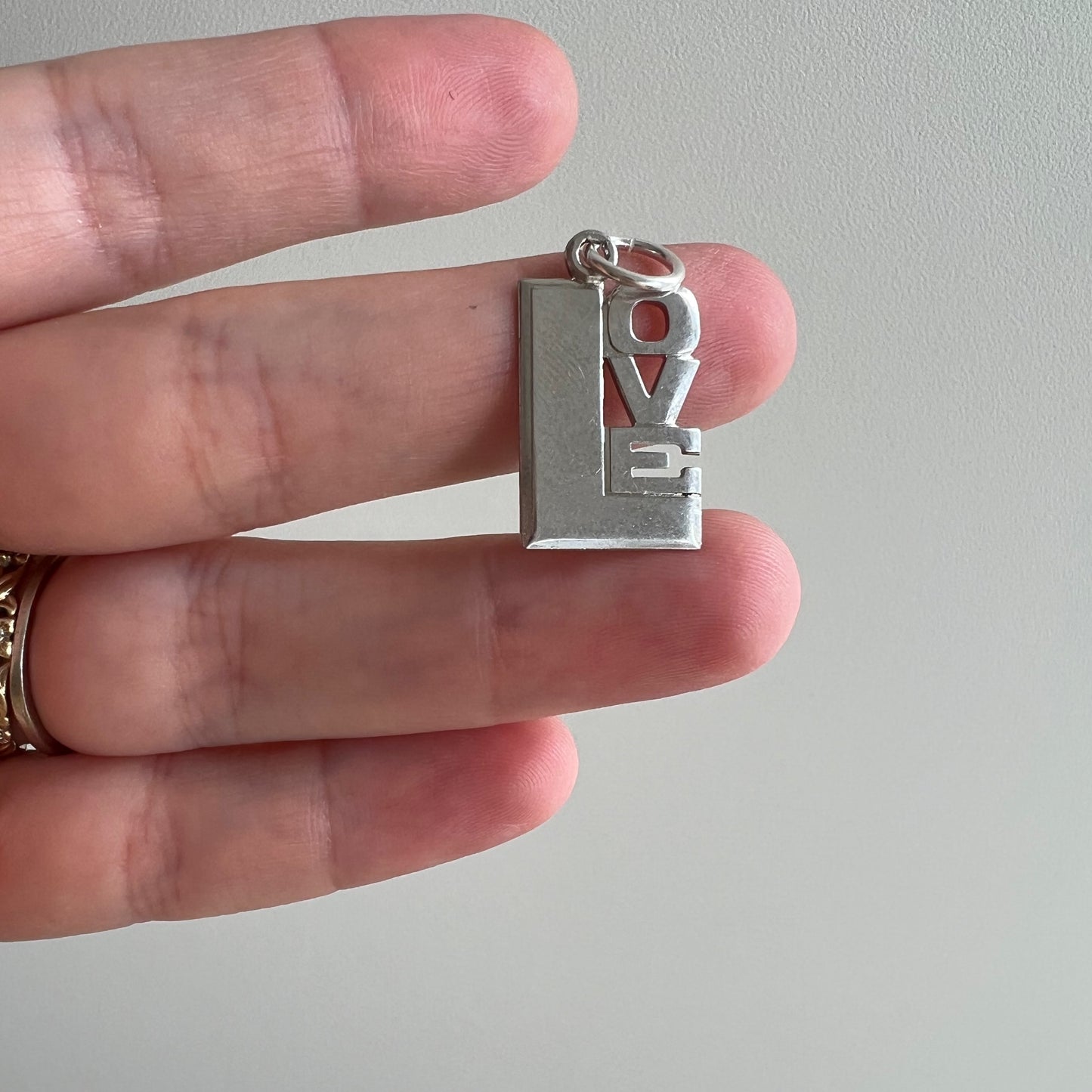 V I N T A G E // balanced LOVE / sterling silver LOVE / a pendant charm