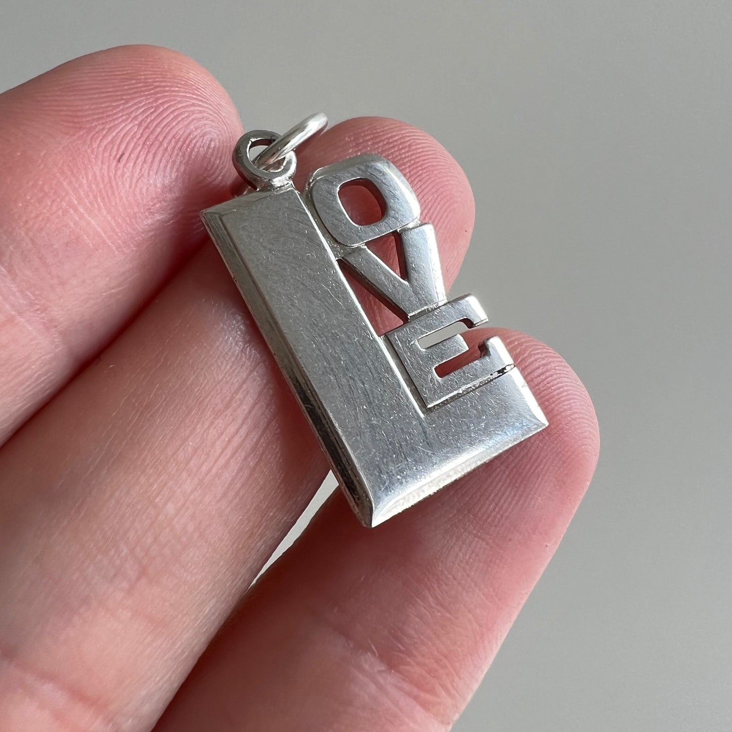 V I N T A G E // balanced LOVE / sterling silver LOVE / a pendant charm