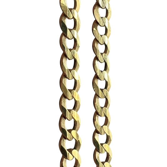P R E - L O V E D // diamond cut curb / 14k yellow gold 2mm sturdy cable link chain / 18"