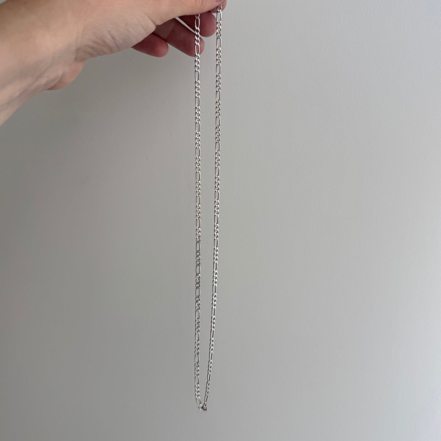 V I N T A G E // three to one / sterling silver three-to-one figaro pendant chain necklace / 20.5", 7.2g
