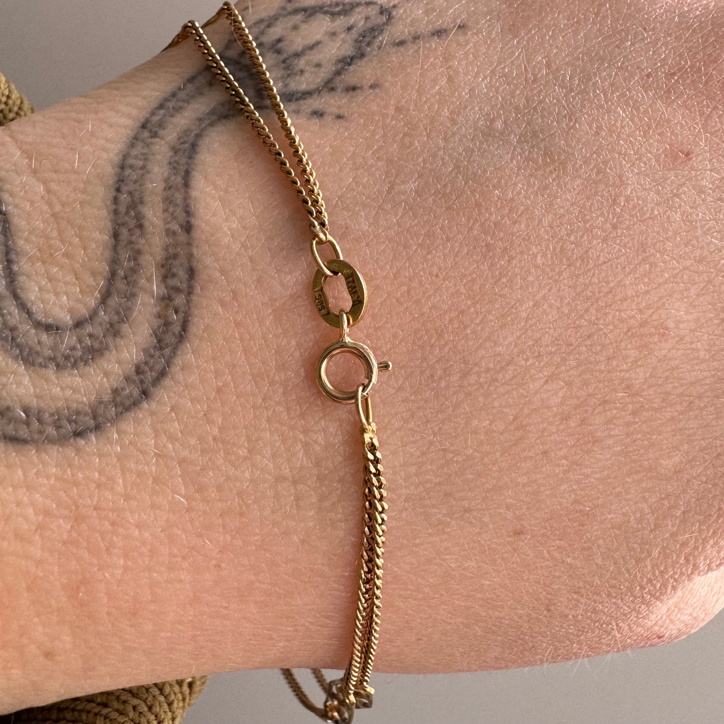 V I N T A G E // infinite X / 14k yellow gold double stranded filigree station bracelet / 7.5"