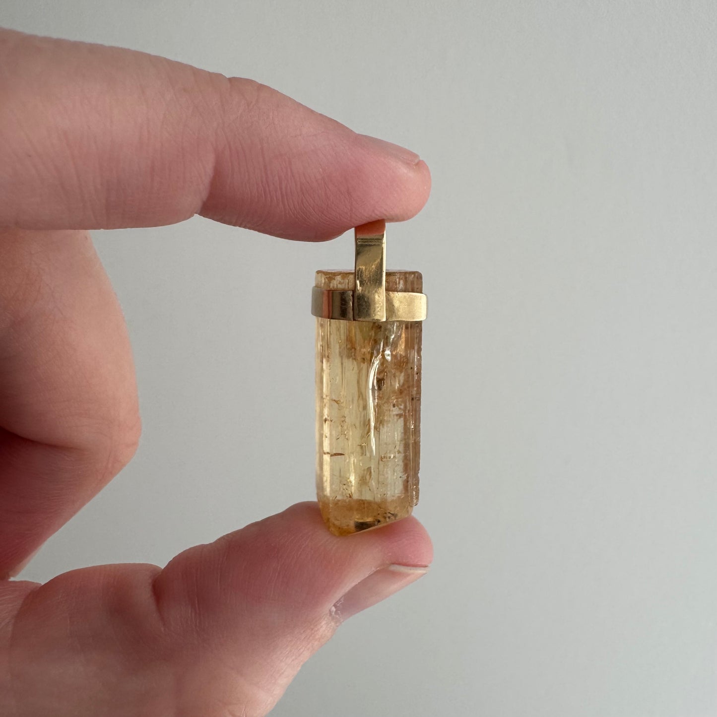 V I N T A G E // crystal magic / 14k with citrine crystal point and green brown bicolor tourmaline / a pendant