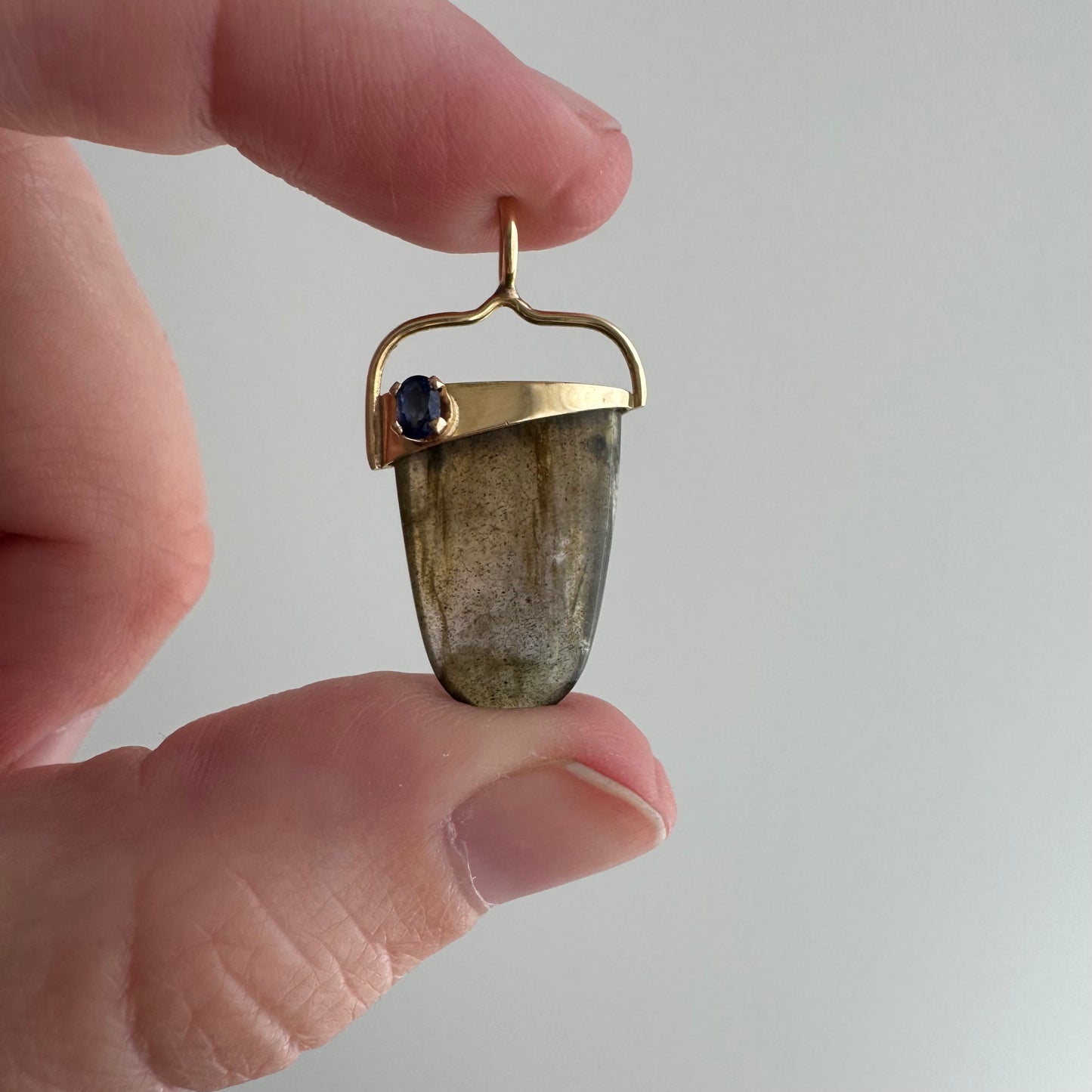 V I N T A G E // crystal magic / 14k with labradorite and blue stone / a pendant