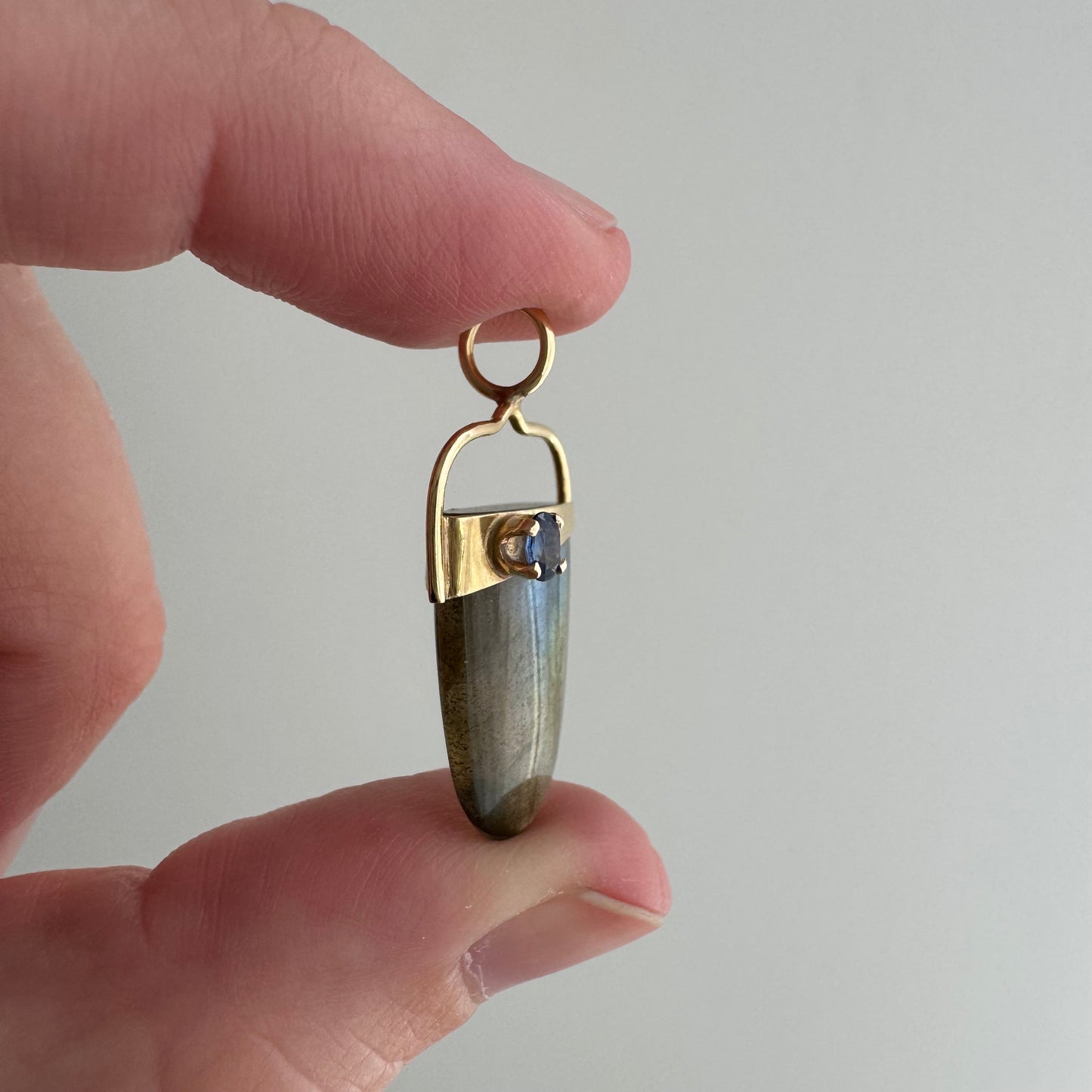 V I N T A G E // crystal magic / 14k with labradorite and blue stone / a pendant