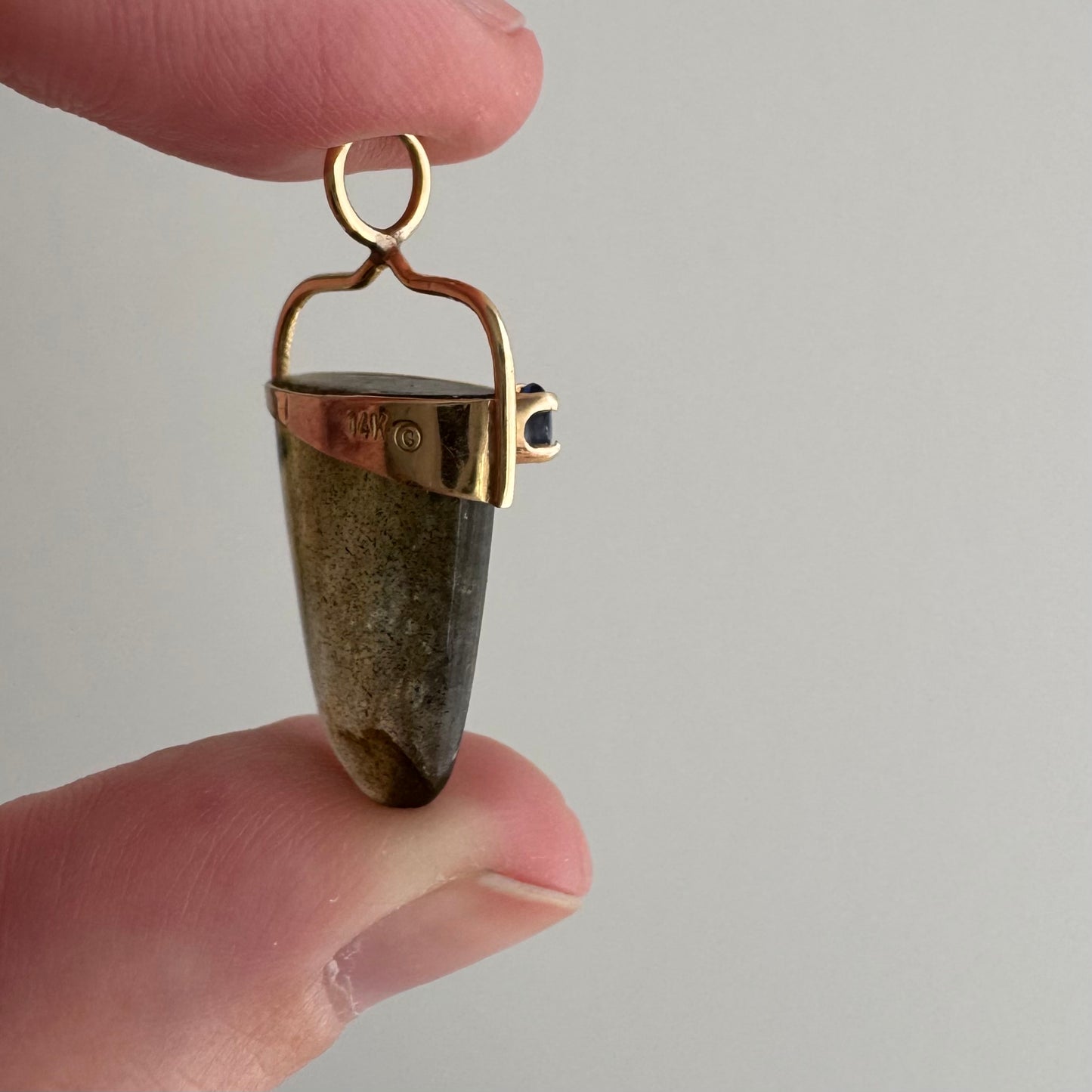 V I N T A G E // crystal magic / 14k with labradorite and blue stone / a pendant