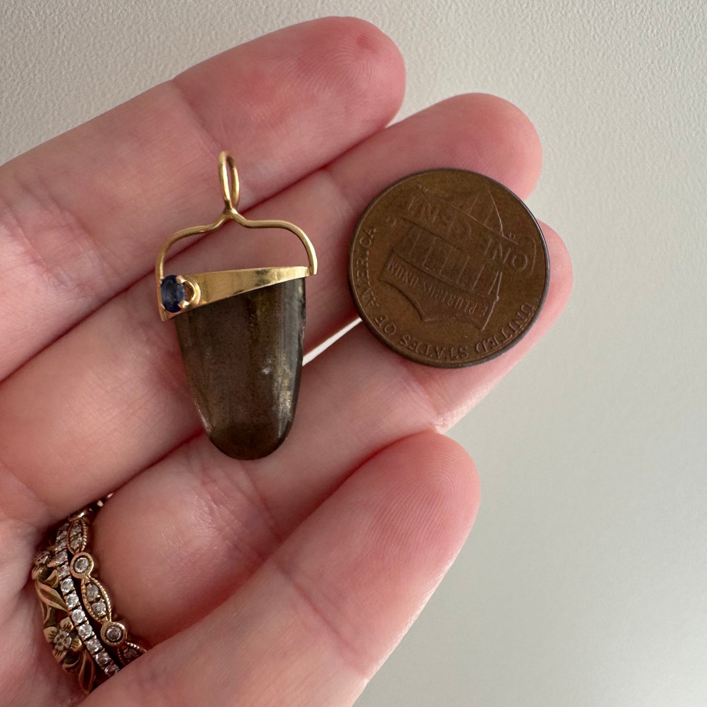 V I N T A G E // crystal magic / 14k with labradorite and blue stone / a pendant