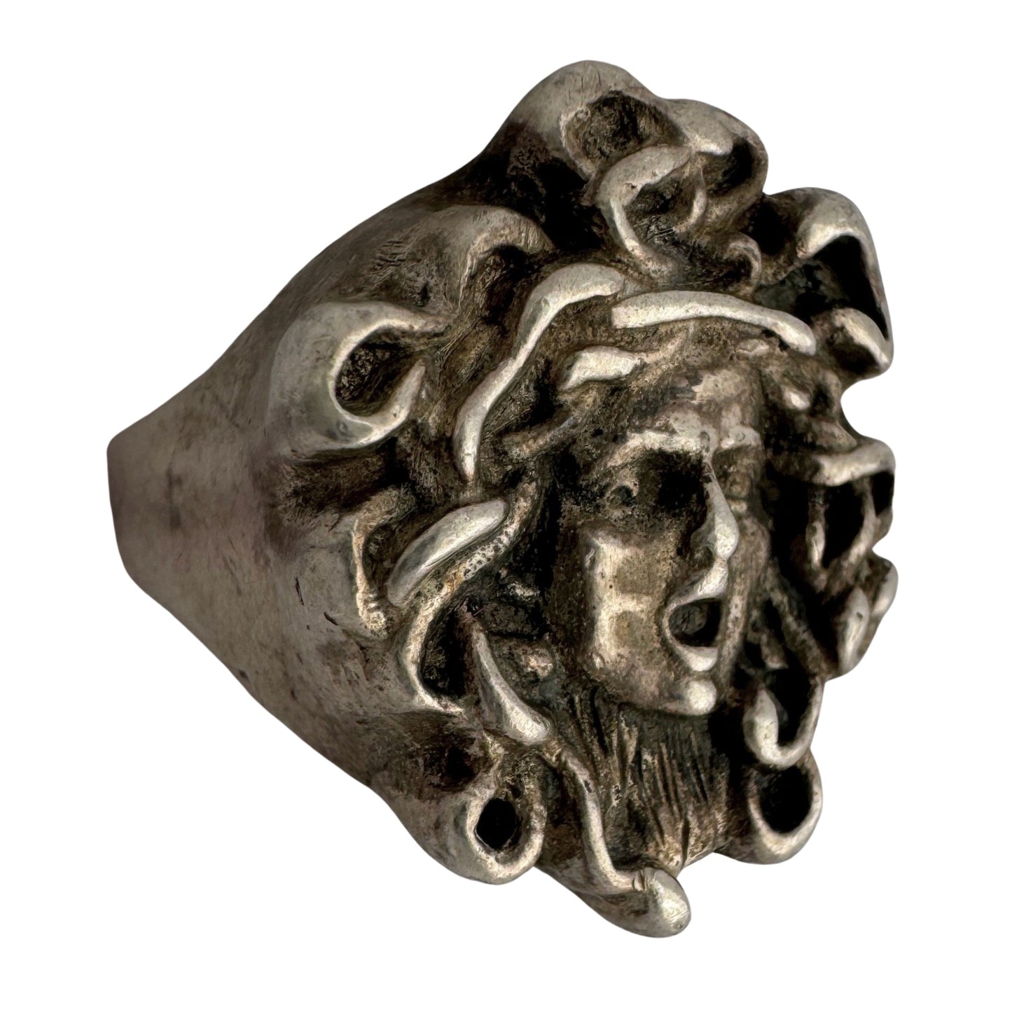 V I N T A G E // medusa / sterling silver medusa signet ring / size 9.5+