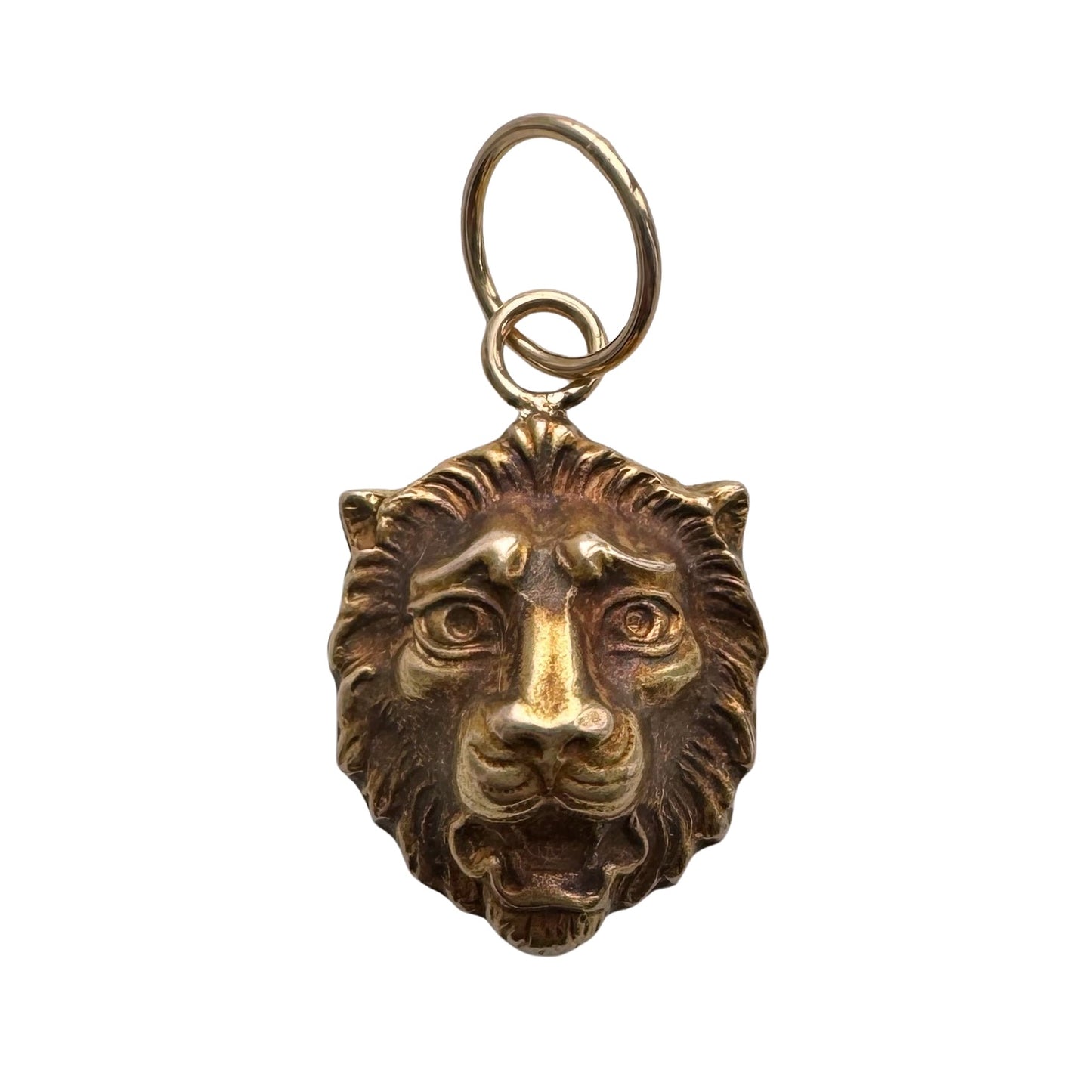 reimagined A N T I Q U E // deco roar / 14k yellow gold lion face / a conversion pendant