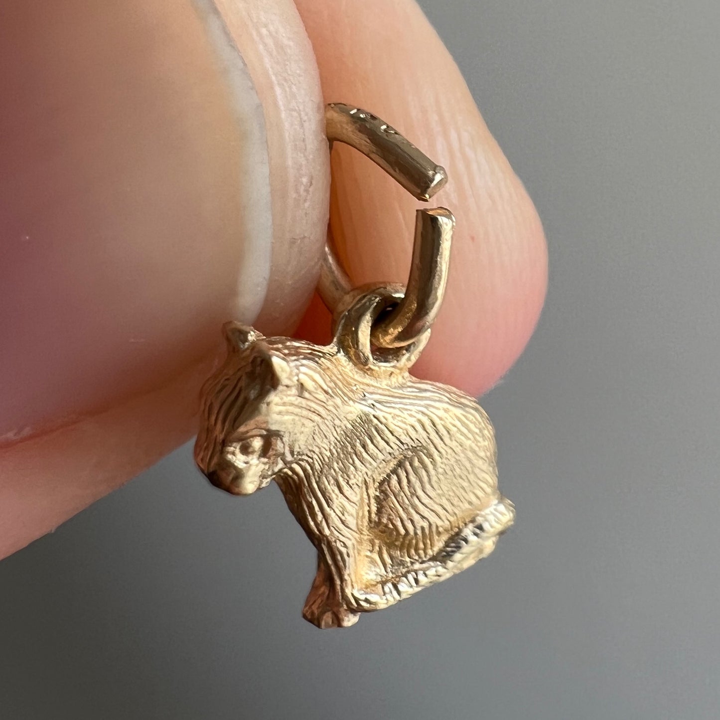 V I N T A G E // tiniest feline / 14k yellow cat / a dainty pendant