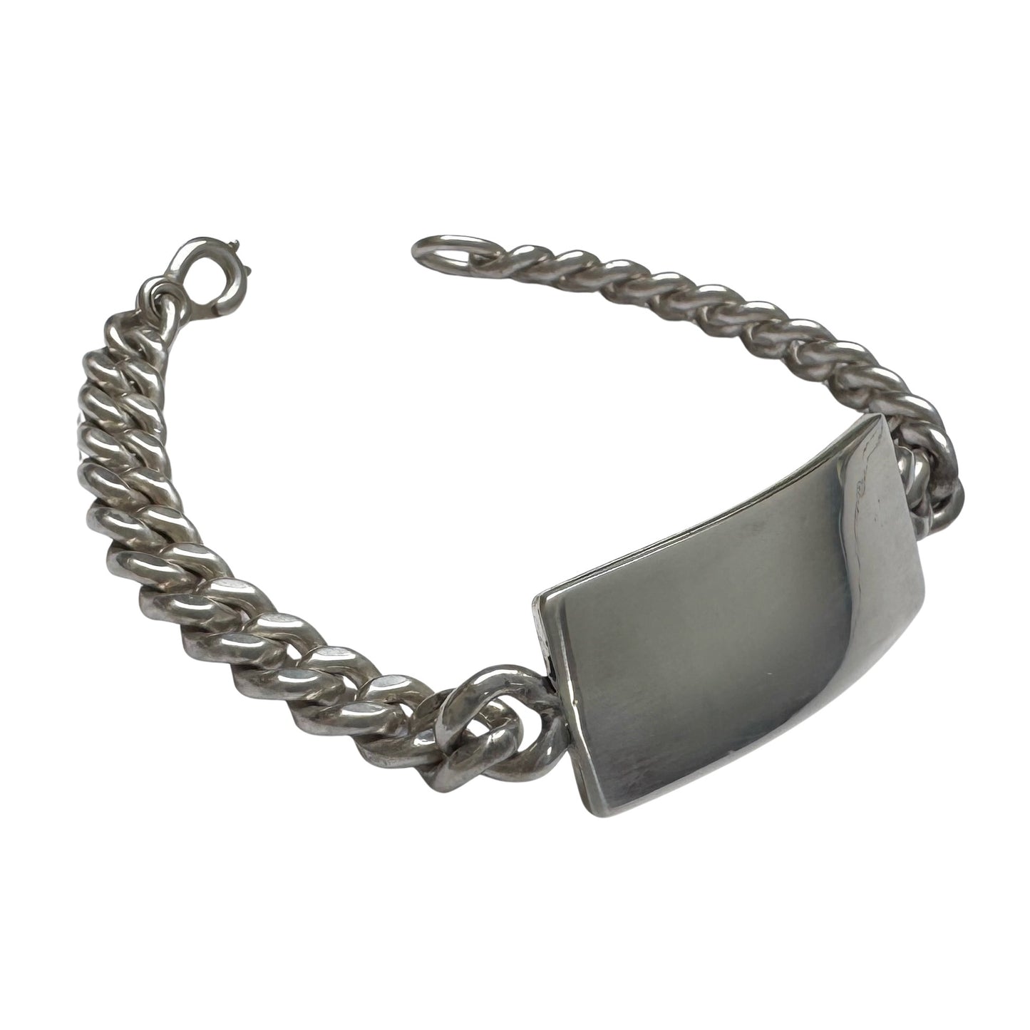 V I N T A G E // timeless ID / sterling silver 1940s curb chain ID bracelet with sister clasp / ~7.25", 30g