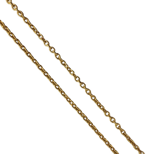 E S T A T E // dainty cable / 14k yellow gold dainty 1mm cable chain necklace / 16", 1.3g