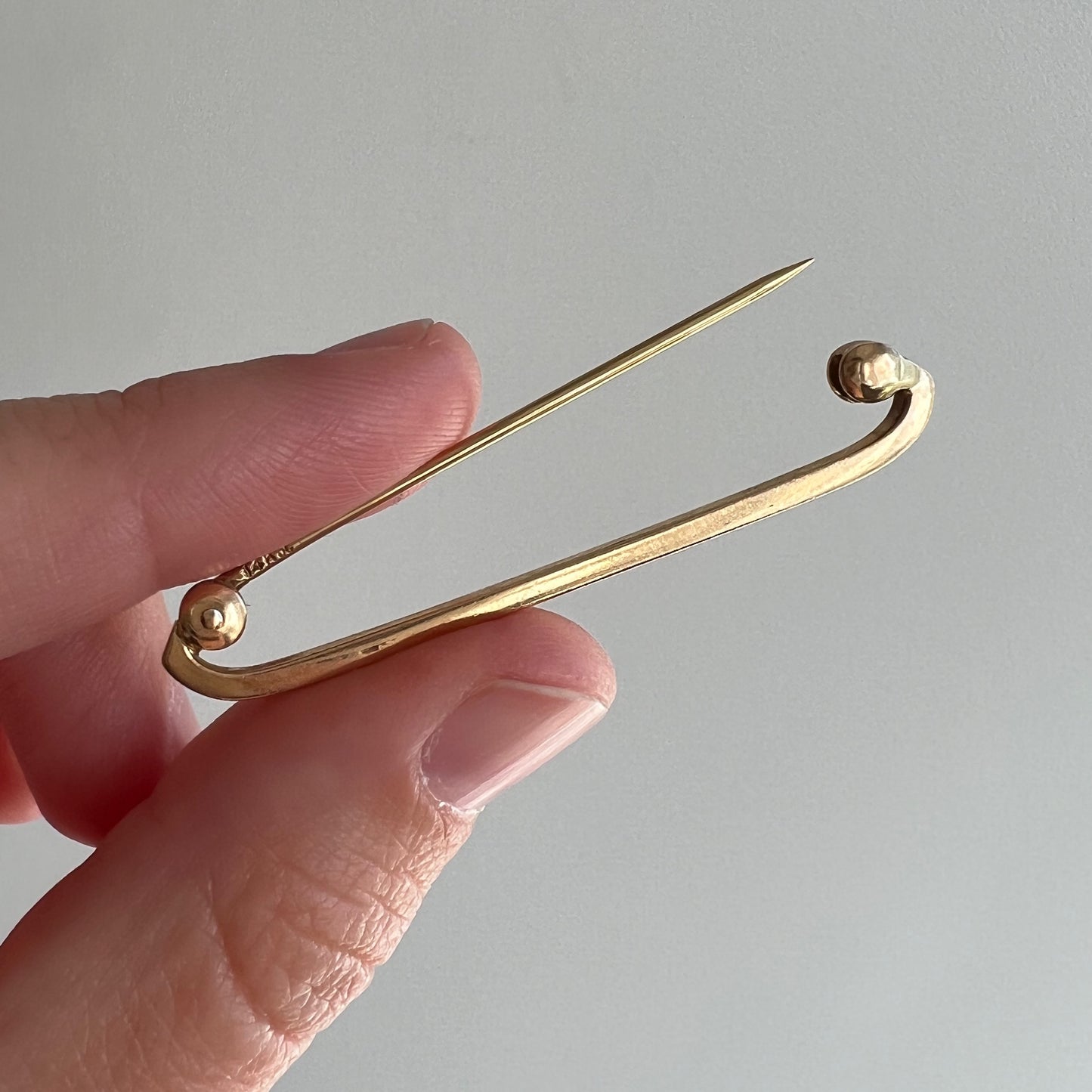 V I N T A G E // holding it together / 14k yellow gold safety pin / pendant, connector, charm holder