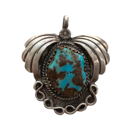 V I N T A G E // winged turquoise / sterling silver and turquoise / southwestern pendant