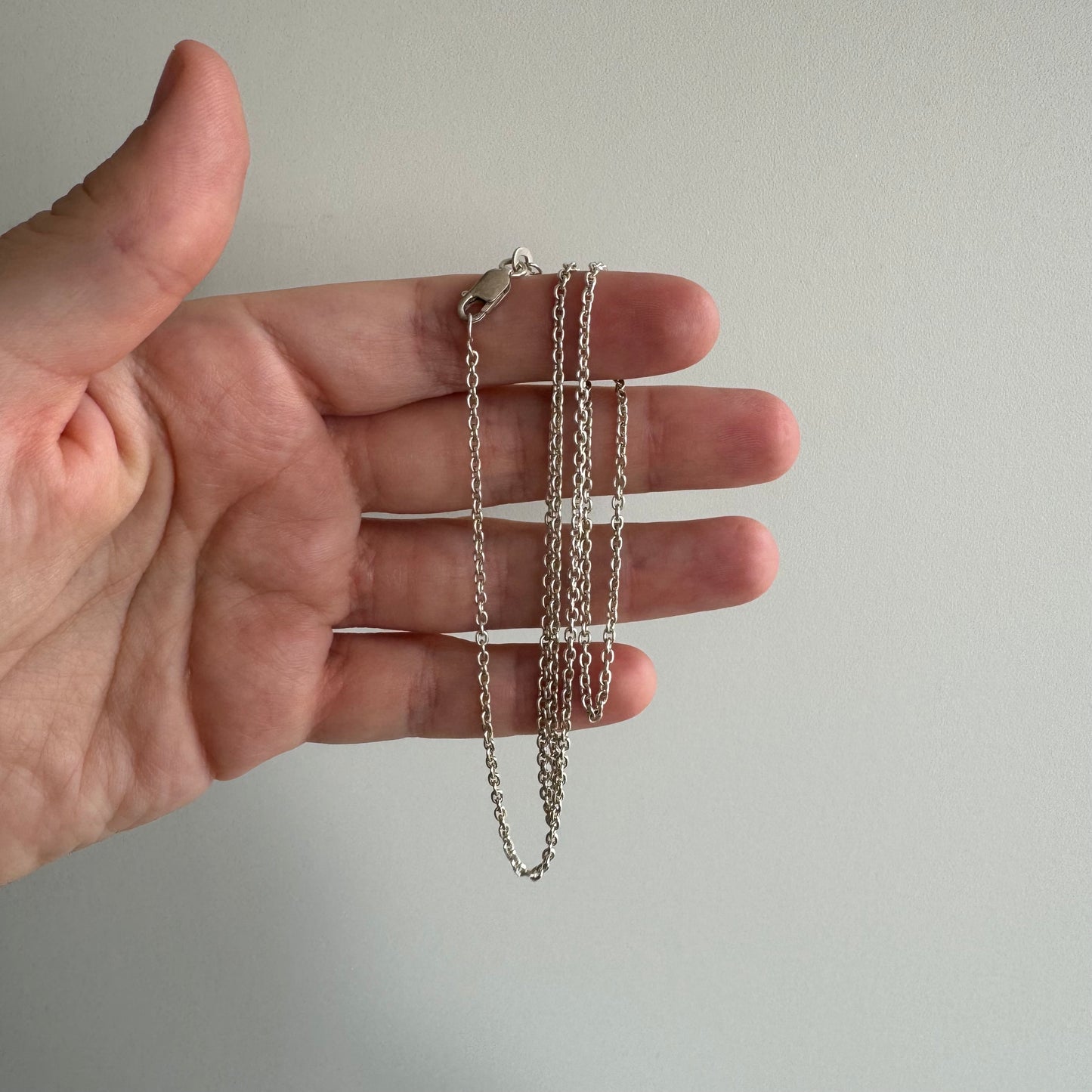 V I N T A G E // perfect cable / sterling silver dainty sturdy cable chain necklace / 20"