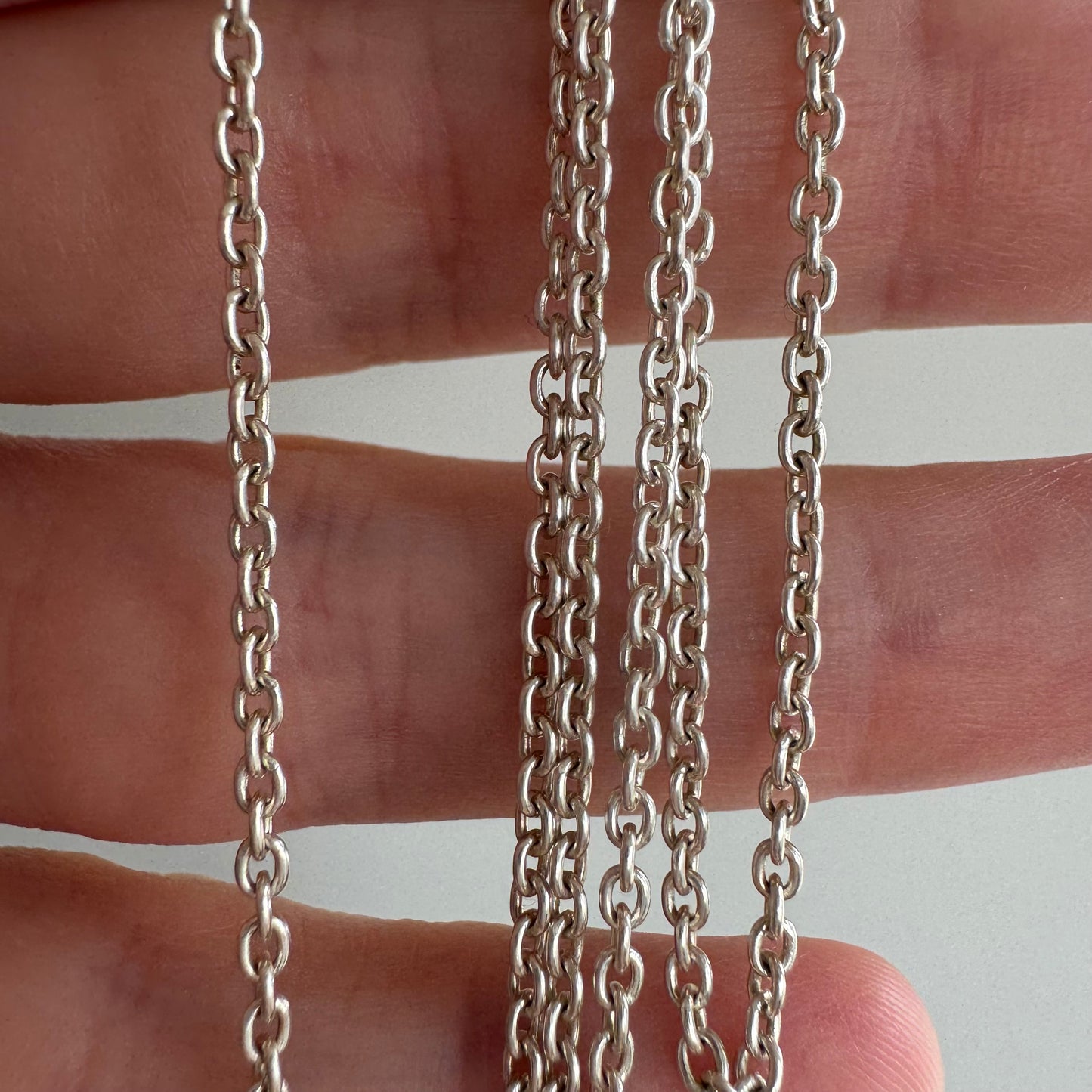 V I N T A G E // perfect cable / sterling silver dainty sturdy cable chain necklace / 20"