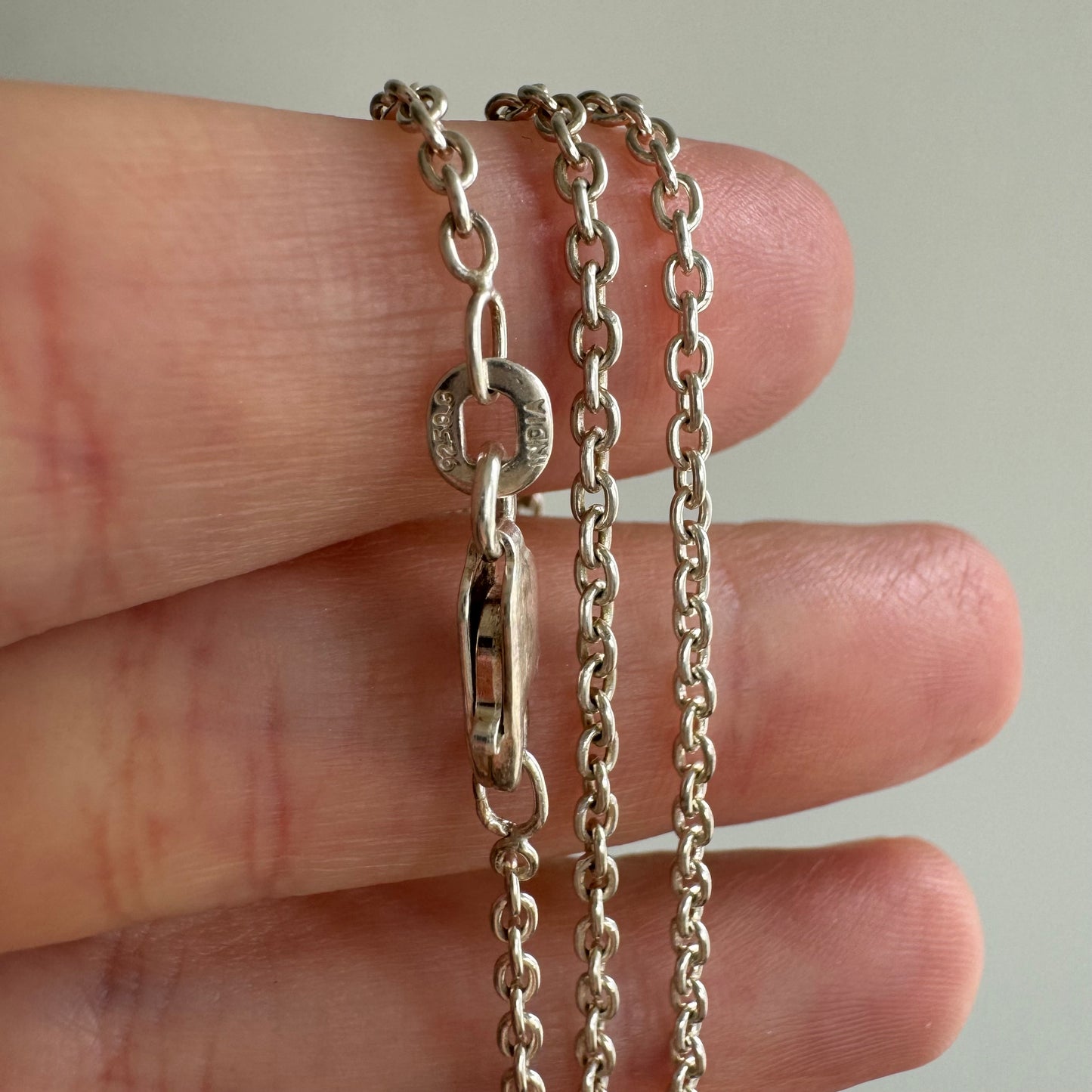 V I N T A G E // perfect cable / sterling silver dainty sturdy cable chain necklace / 20"