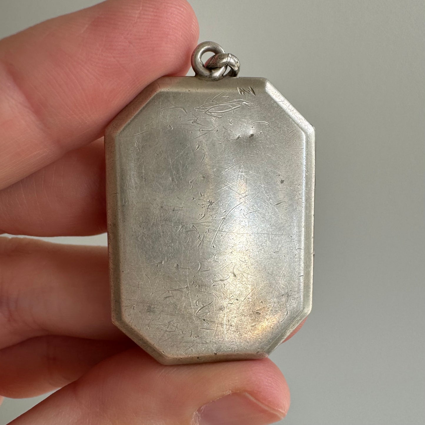 V I N T A G E // art deco memories / sterling silver octagonal locket / a pendant or fob