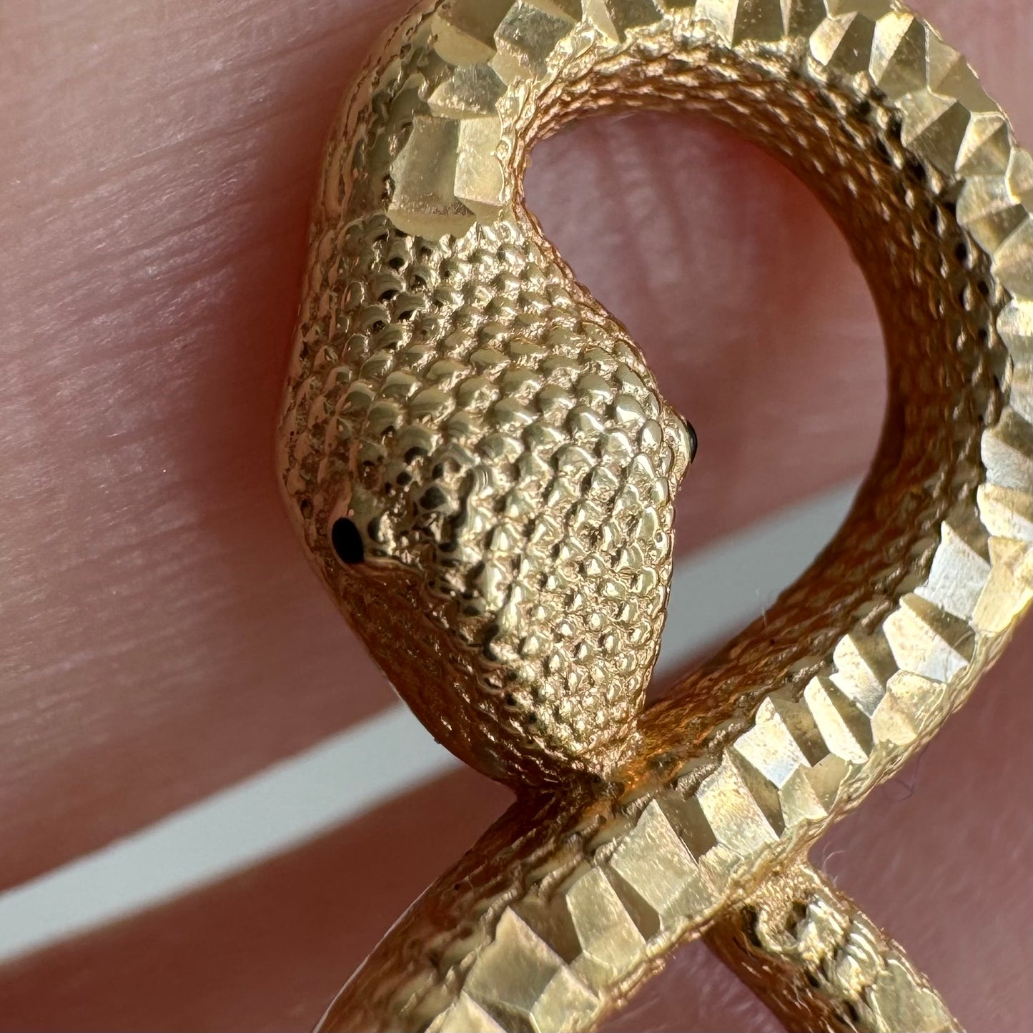 P R E - L O V E D // infinite ouroboros / 18k yellow gold serpent figure eight / a pendant