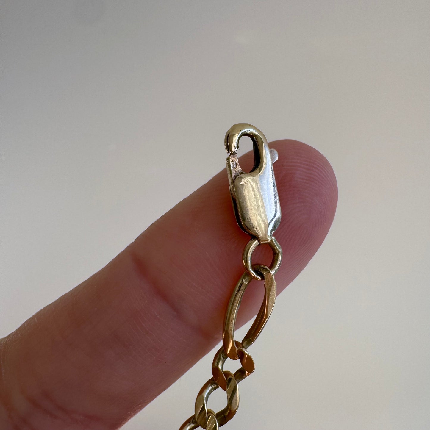 V I N T A G E // classic figaro / 14k yellow gold 3:1 figaro link bracelet / 7.75", 6.1g