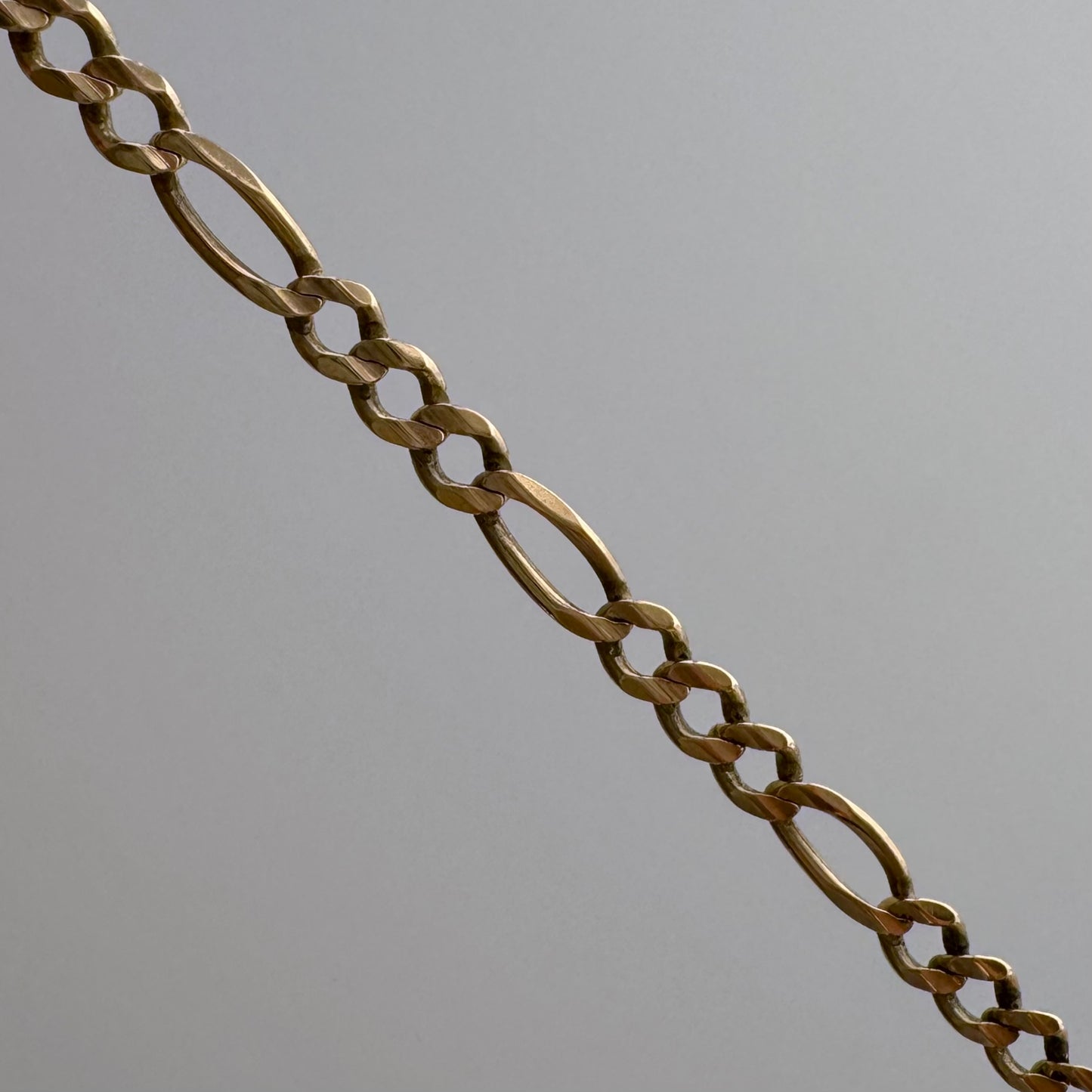 V I N T A G E // classic figaro / 14k yellow gold 3:1 figaro link bracelet / 7.75", 6.1g