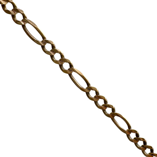 V I N T A G E // classic figaro / 14k yellow gold 3:1 figaro link bracelet / 7.75", 6.1g