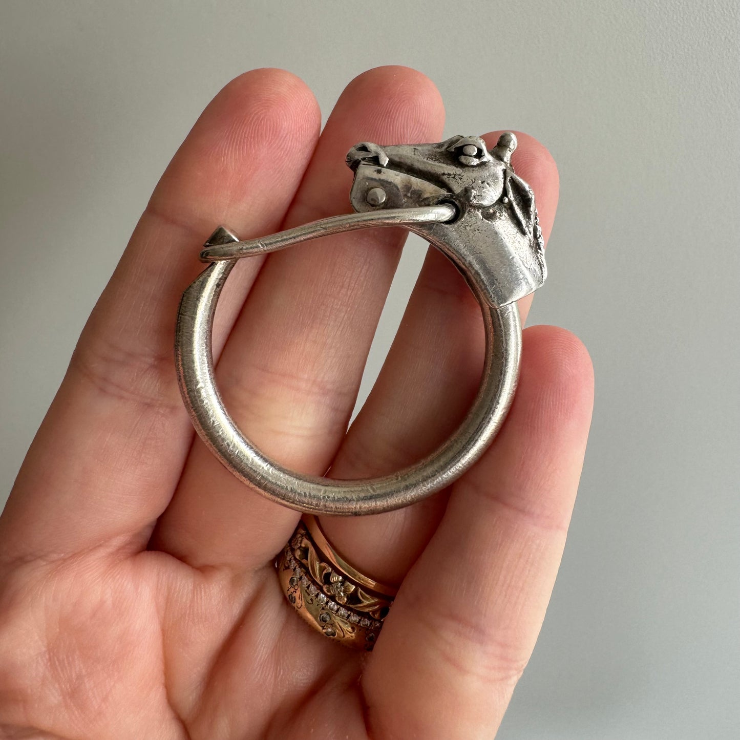 V I N T A G E // equine possibilities / sterling silver horse connector / a clasp or connector