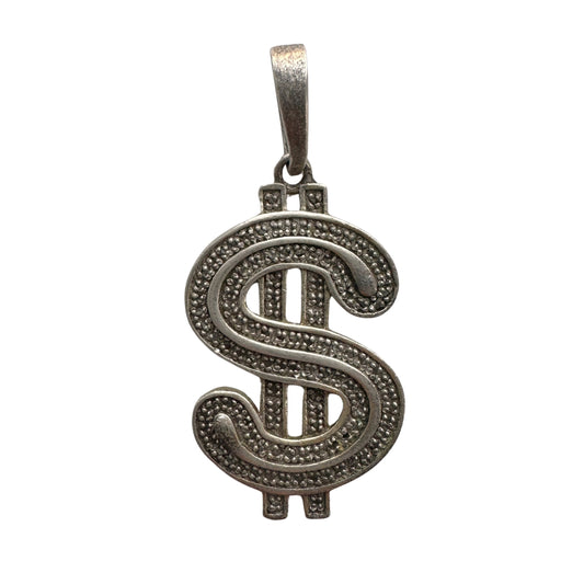 V I N T A G E // capitalistic abundance / sterling silver money sign / a pendant