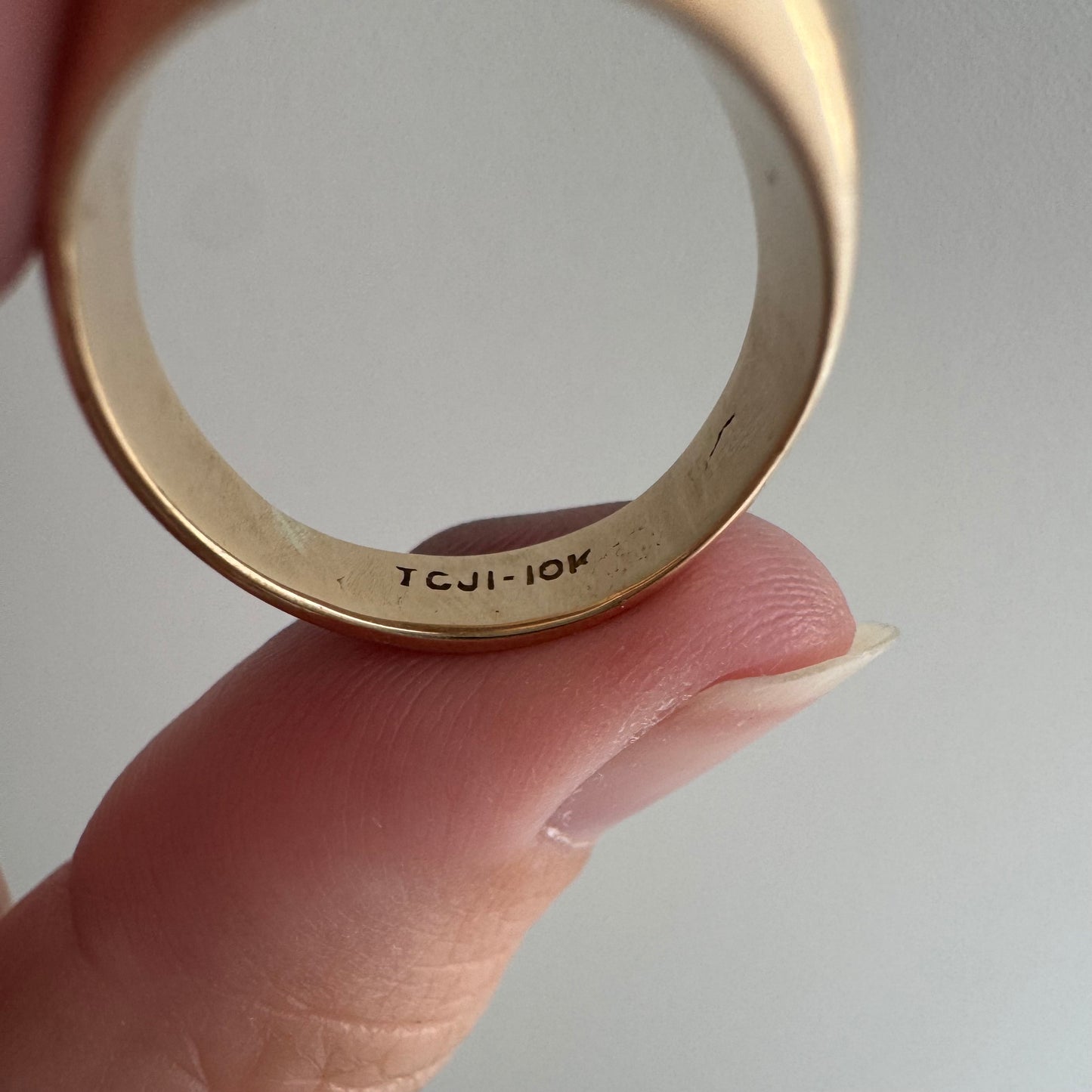 reimagined V I N T A G E // letting go / 10k gold signet with newly engraved dandelion and diamond / size 6.5