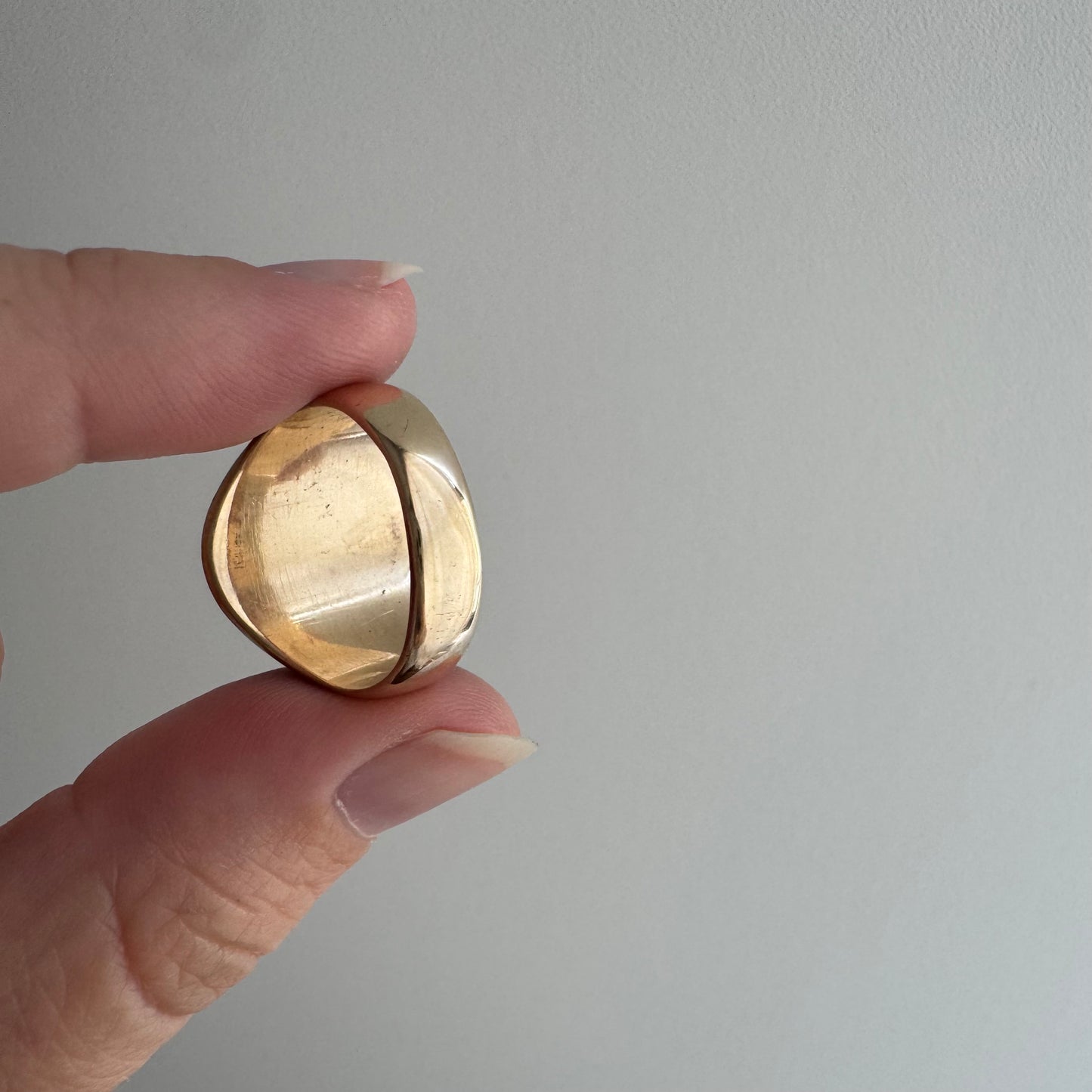 reimagined V I N T A G E // letting go / 10k gold signet with newly engraved dandelion and diamond / size 6.5