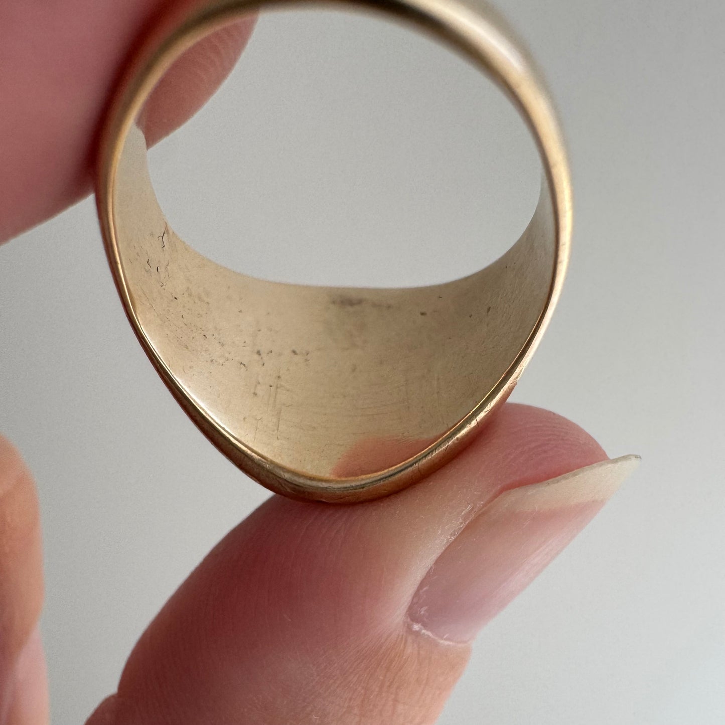 reimagined V I N T A G E // letting go / 10k gold signet with newly engraved dandelion and diamond / size 6.5