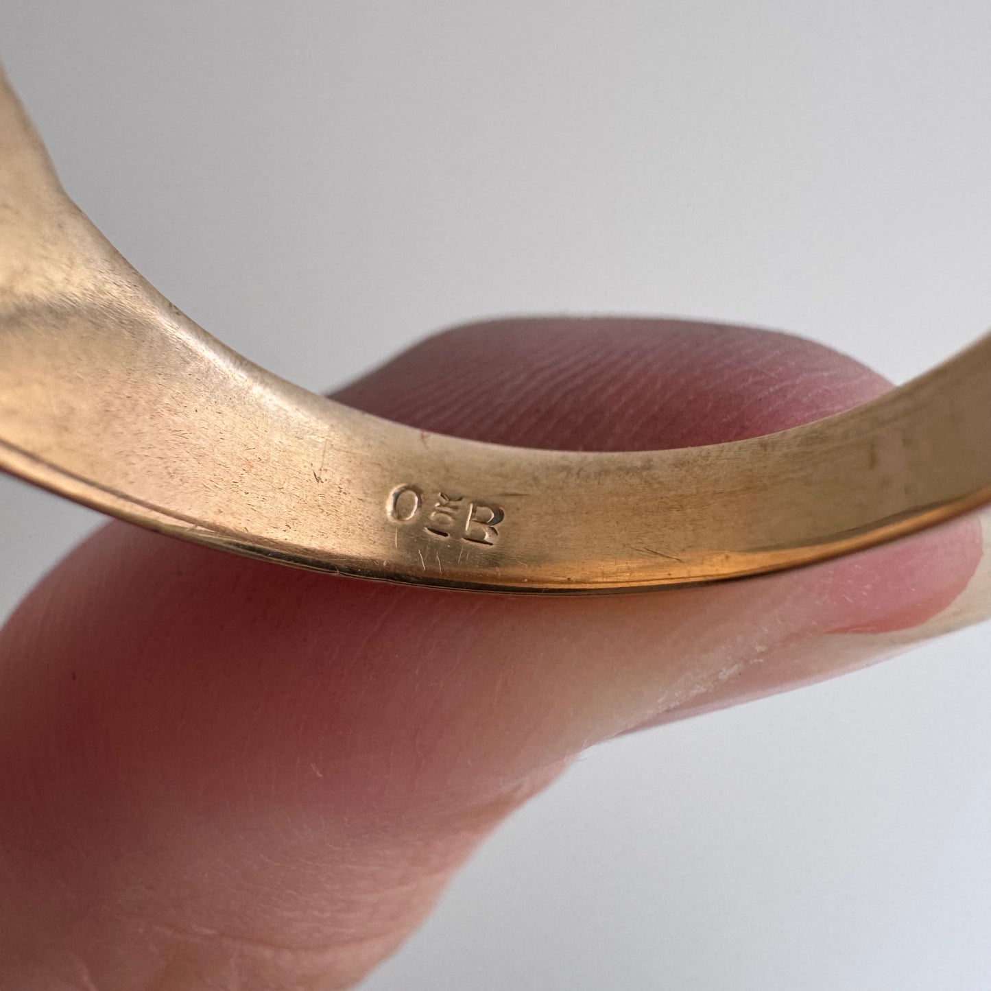 reimagined A N T I Q U E // treasure seeker / 10k rosy gold OB signet with new crow engraving / size 9.5