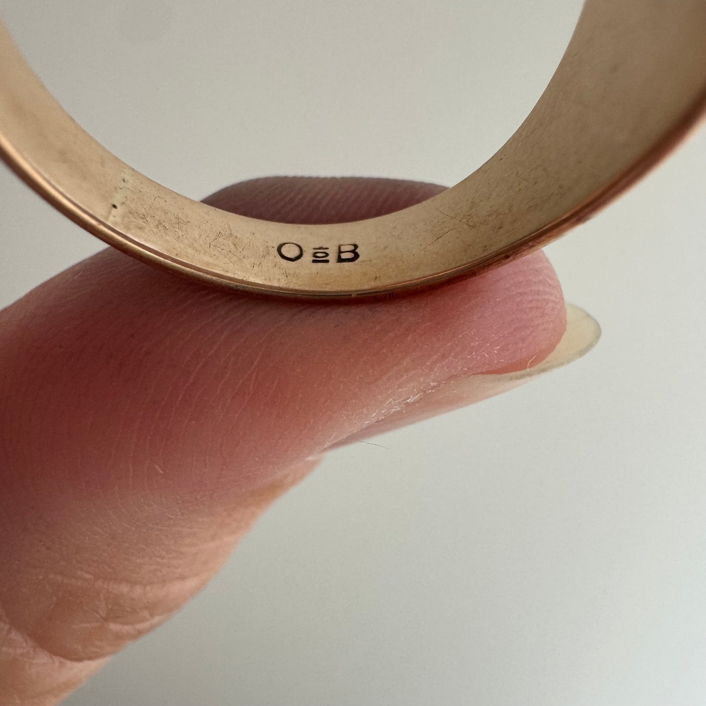 reimagined A N T I Q U E // letting go / 10k rosy gold signet with newly engraved dandelion and diamond / size 8