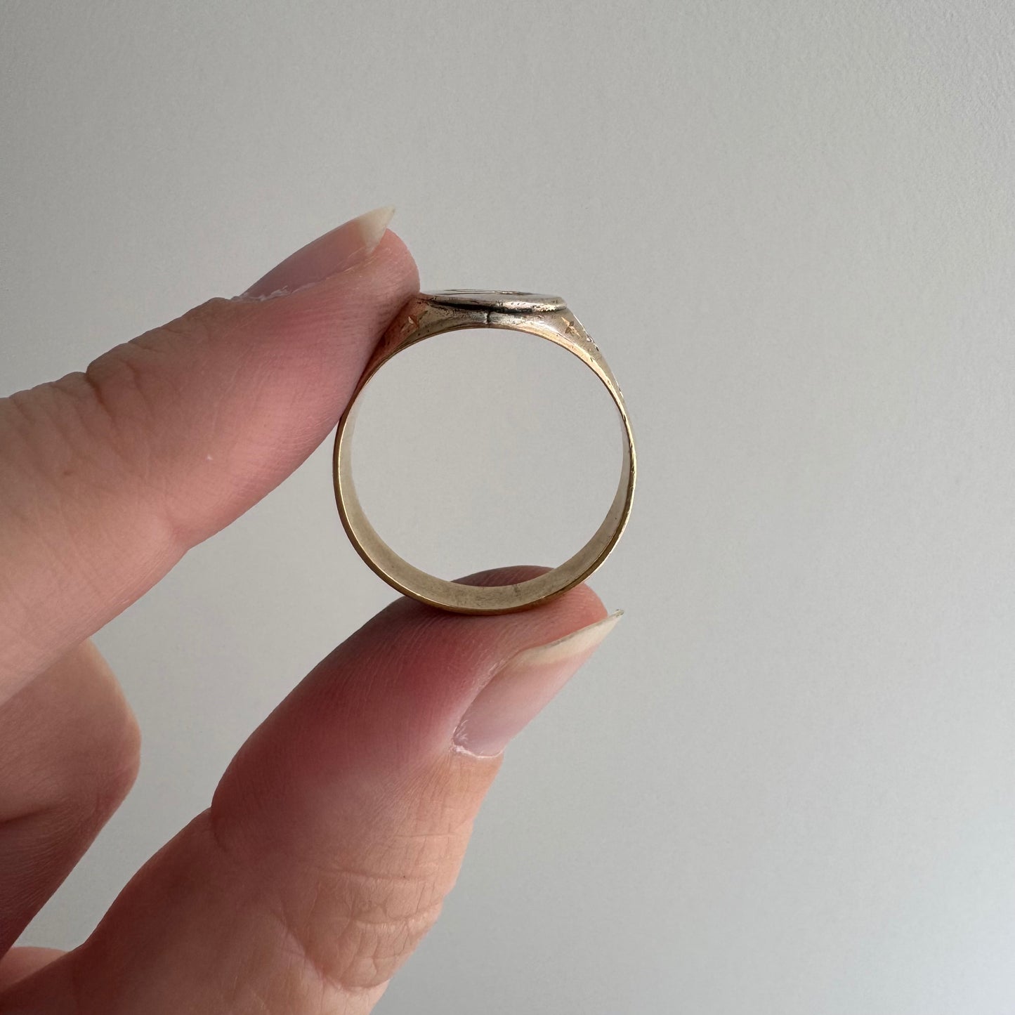 reimagined V I N T A G E // the best witch / 10k yellow gold and diamond witch signet ring / size 7 to 7.5