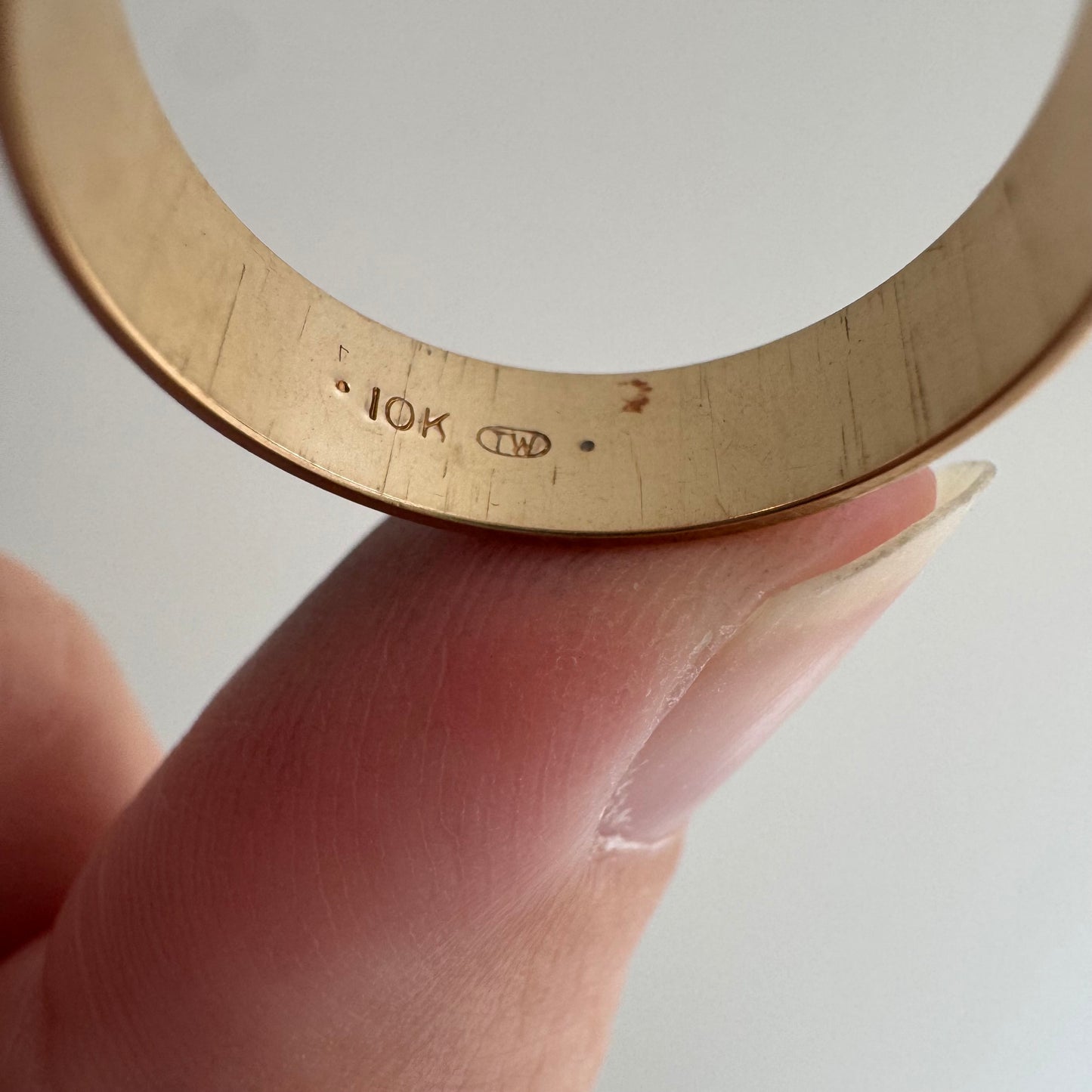 reimagined V I N T A G E // wind blown / 10k yellow gold 5mm band with diamond and wind-blown dandelion seeds / size 6.25 to 6.75