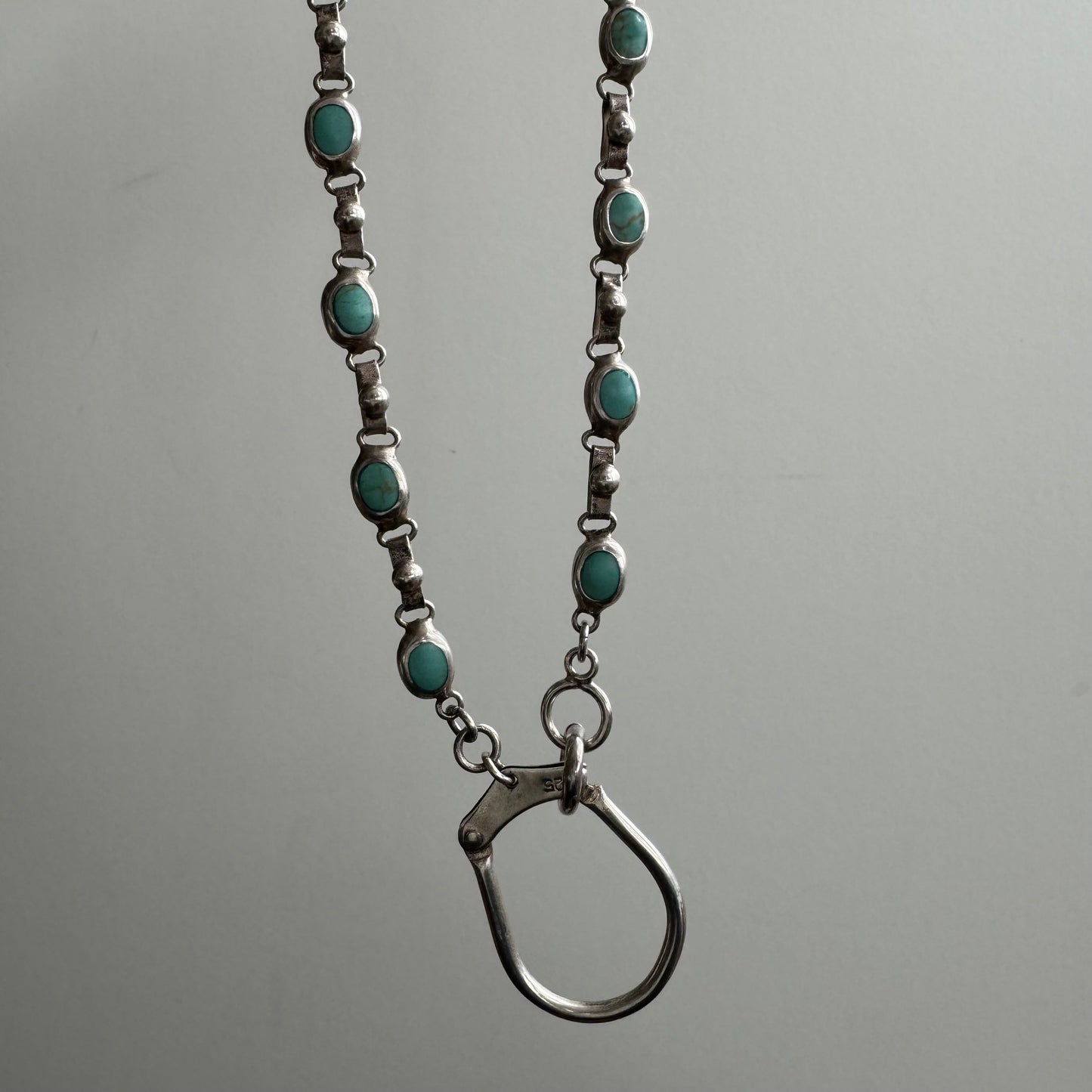 reimagined V I N T A G E // sterling silver and turquoise connector clasp necklace