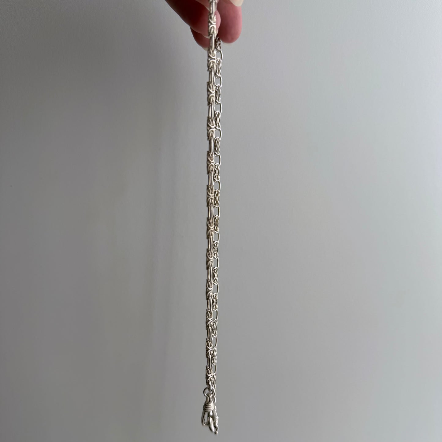 reimagined V I N T A G E // modern day watch chain / re-worked sterling silver knotted trombone link chain / 18", 23g