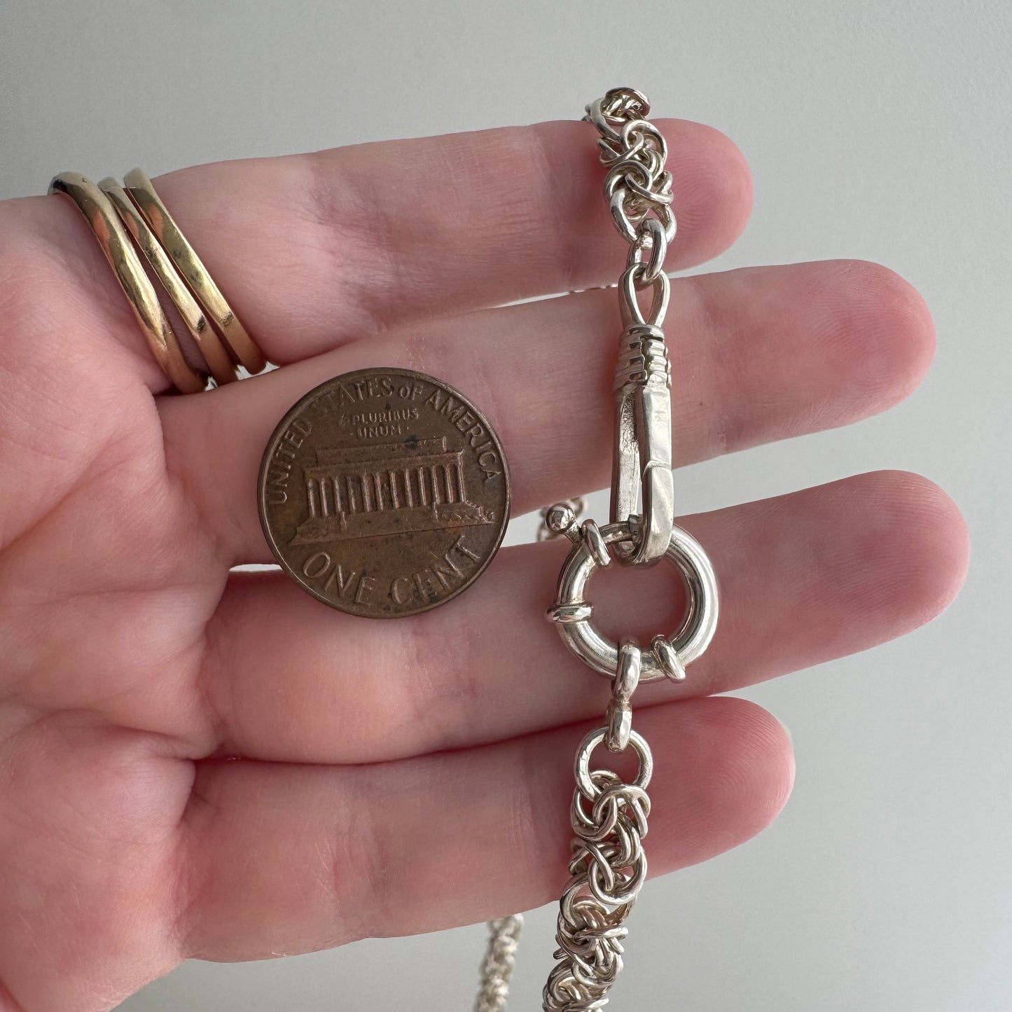 reimagined V I N T A G E // modern day watch chain / re-worked sterling silver knotted trombone link chain / 18", 23g