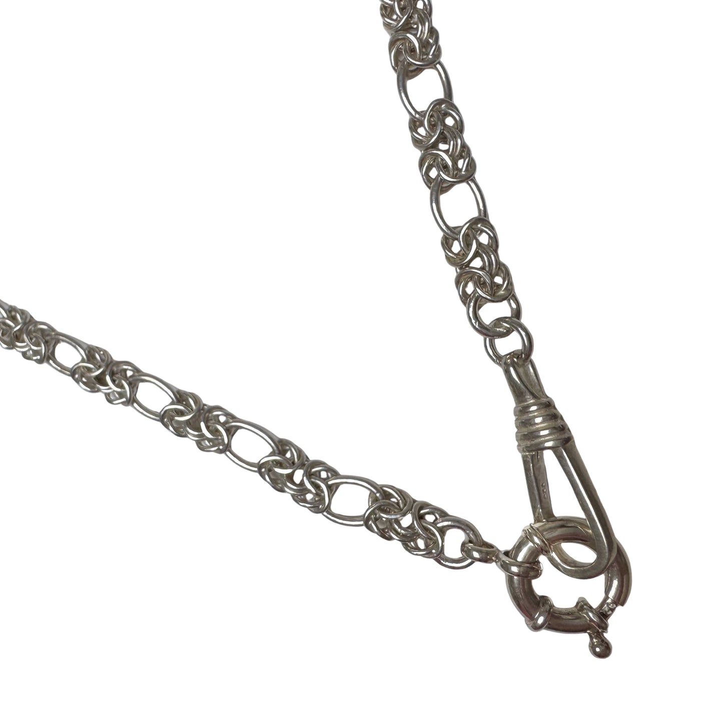 reimagined V I N T A G E // modern day watch chain / re-worked sterling silver knotted trombone link chain / 18", 23g