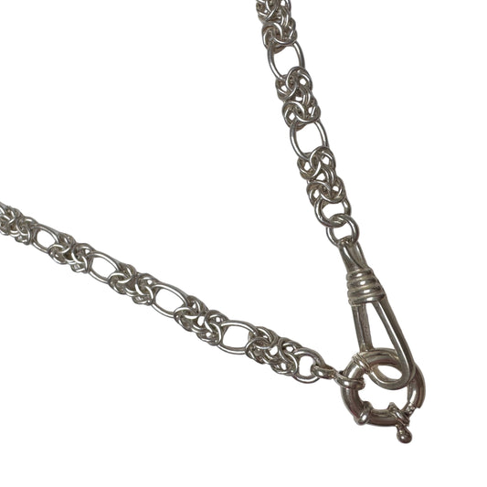 reimagined V I N T A G E // modern day watch chain / re-worked sterling silver knotted trombone link chain / 18", 23g