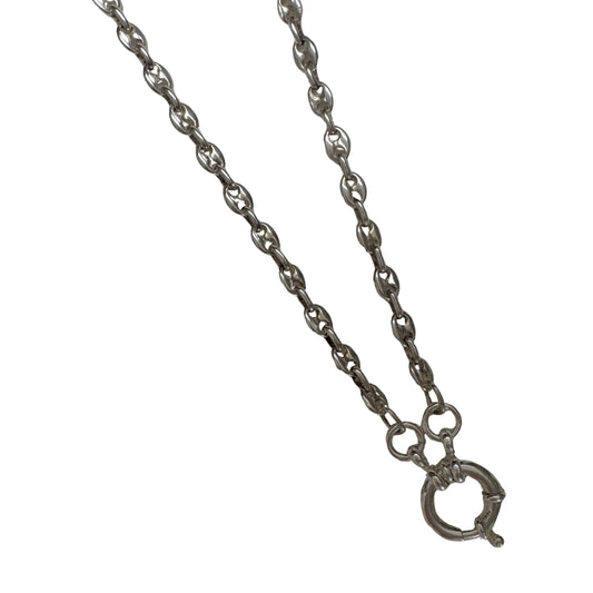 reimagined V I N T A G E // modern day watch chain / re-worked sterling silver puffy mariner anchor link chain / 18.75", 12.7g