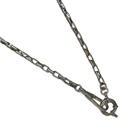 reimagined V I N T A G E // modern day watch chain / re-worked sterling silver long box paperclip link chain / 17", 19.6g