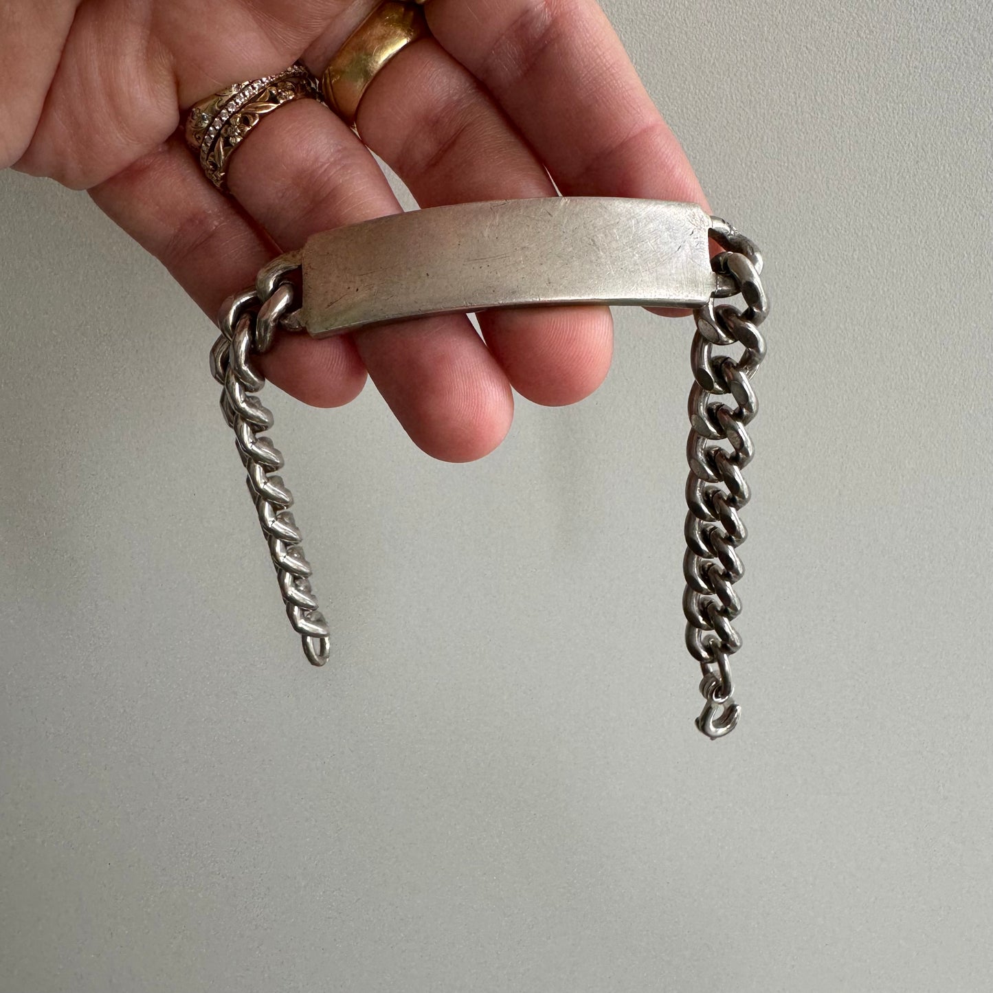 V I N T A G E // sterling silver mid century blank Elco ID bracelet