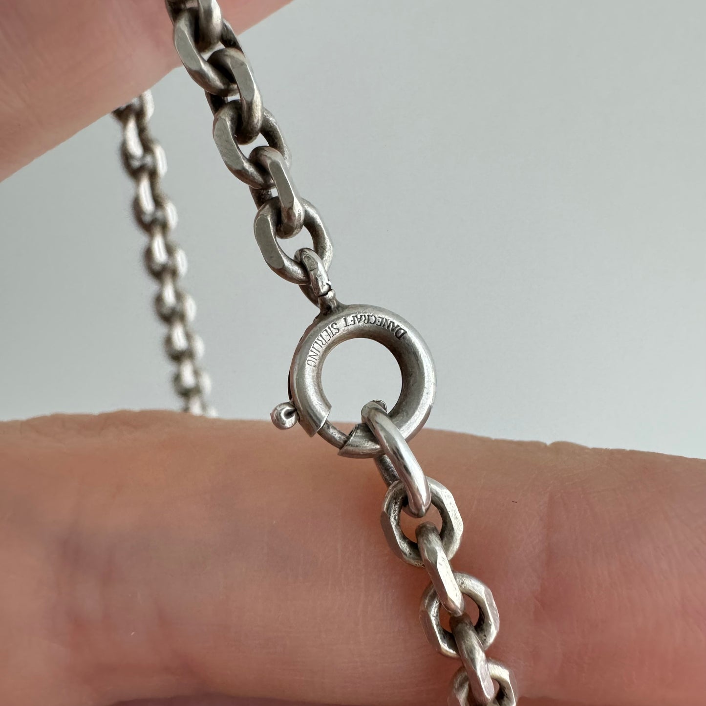 reimagined V I N T A G E // handcuff clasp / sterling silver biker style chain / just under 23", 19.4g