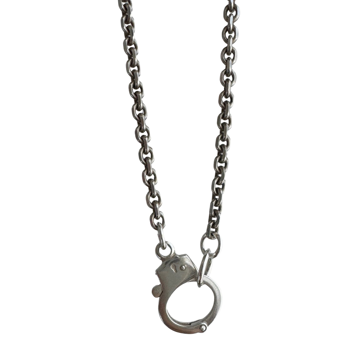 reimagined V I N T A G E // handcuff clasp / sterling silver biker style chain / just under 23", 19.4g