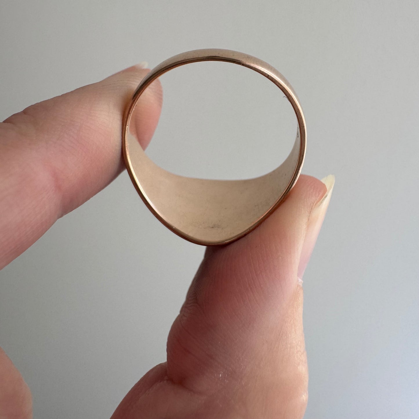 reimagined A N T I Q U E // they come in peace / edwardian era 10k rosy gold signet ring + new UFO and diamond / size 8.75