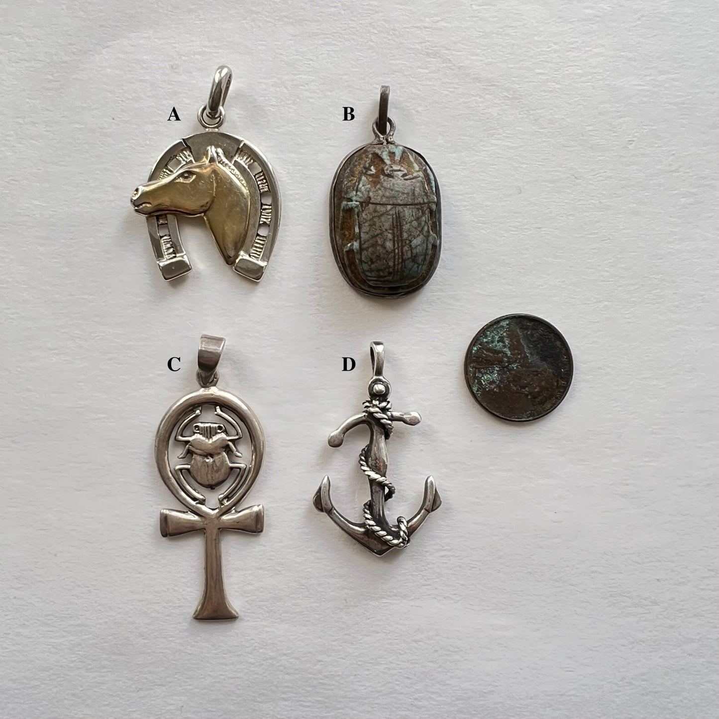 V I N T A G E // significant symbols / sterling silver pendants