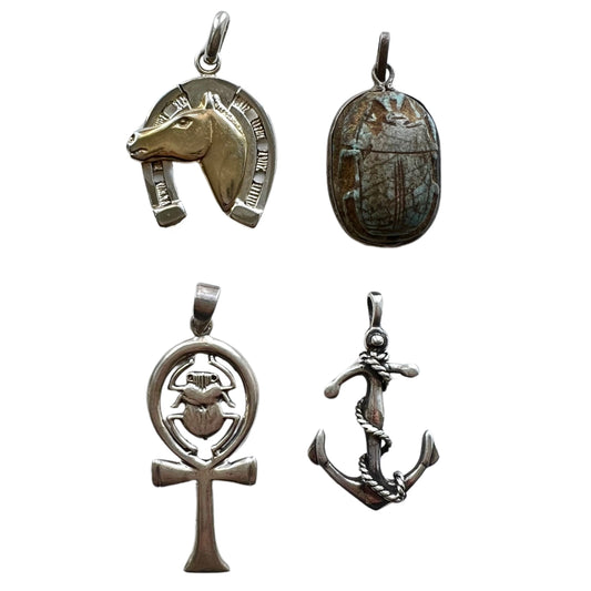 V I N T A G E // significant symbols / sterling silver pendants