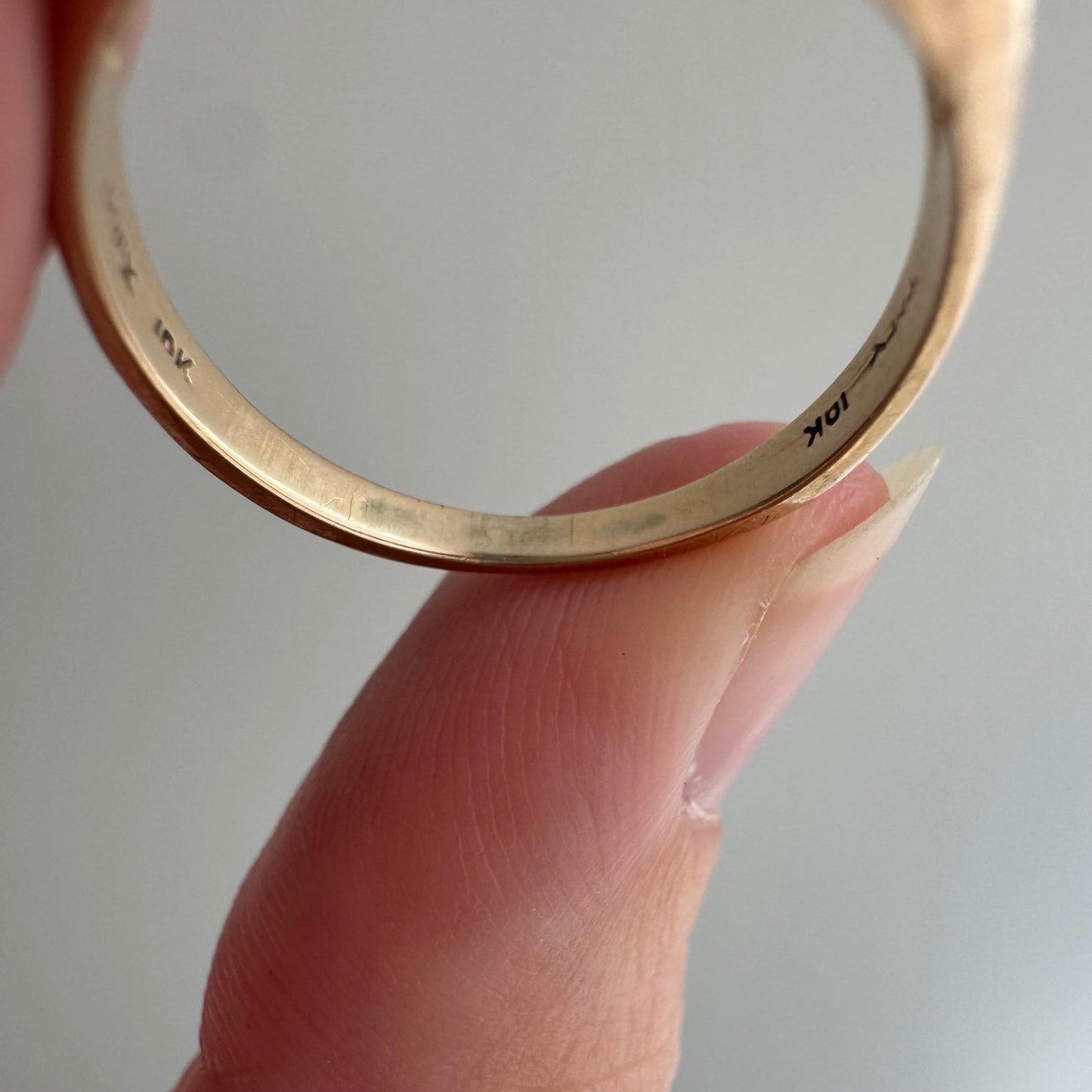 reimagined V I N T A G E // letting go / 10k gold signet with newly engraved dandelion and diamond / size 7.75+