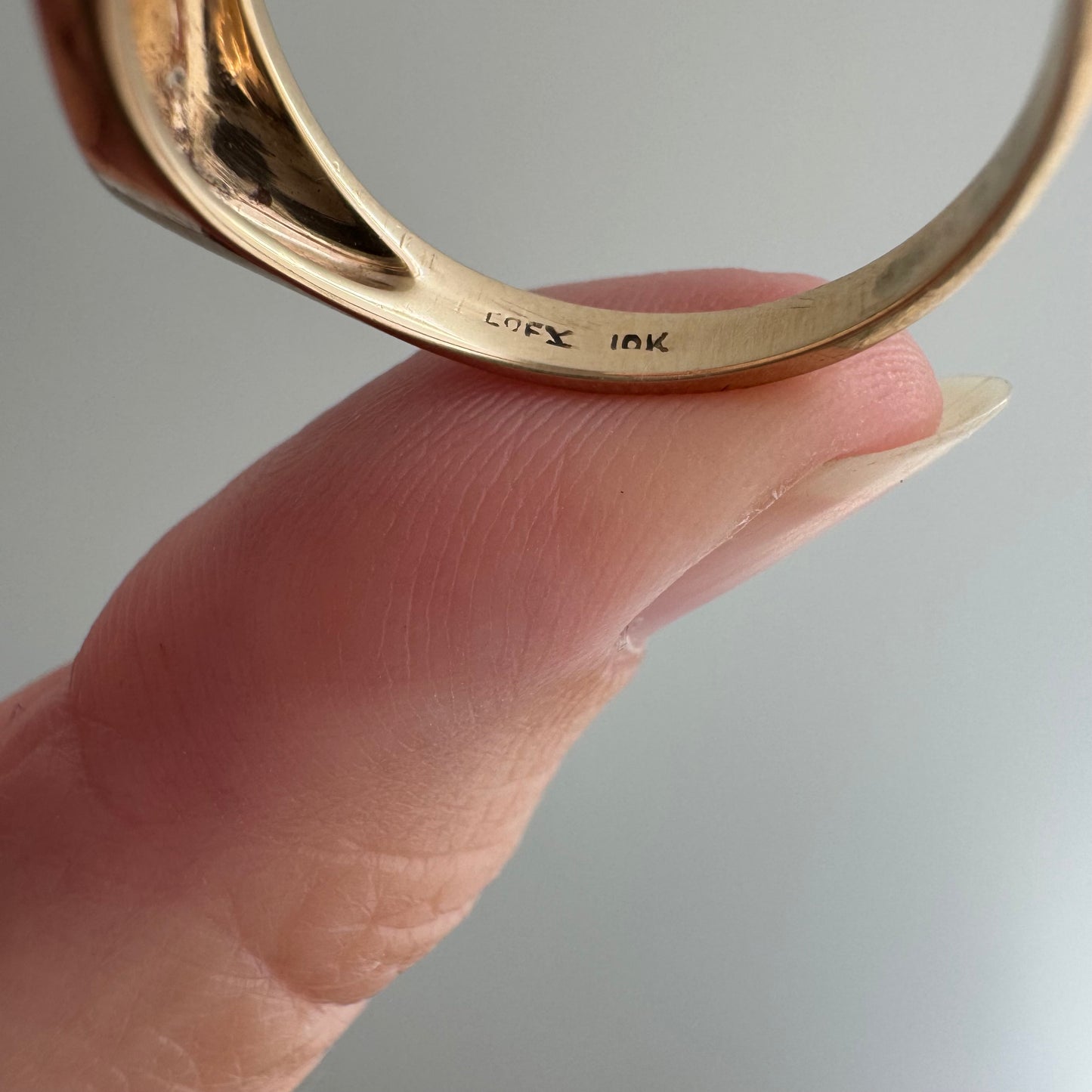 reimagined V I N T A G E // letting go / 10k gold signet with newly engraved dandelion and diamond / size 7.75+