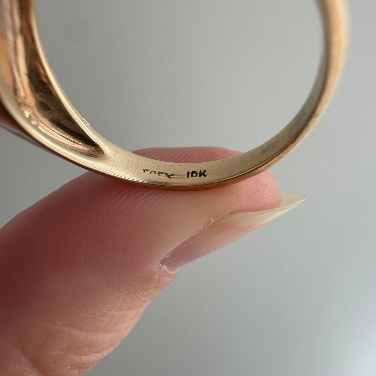 reimagined V I N T A G E // letting go / 10k gold signet with newly engraved dandelion and diamond / size 7.75+